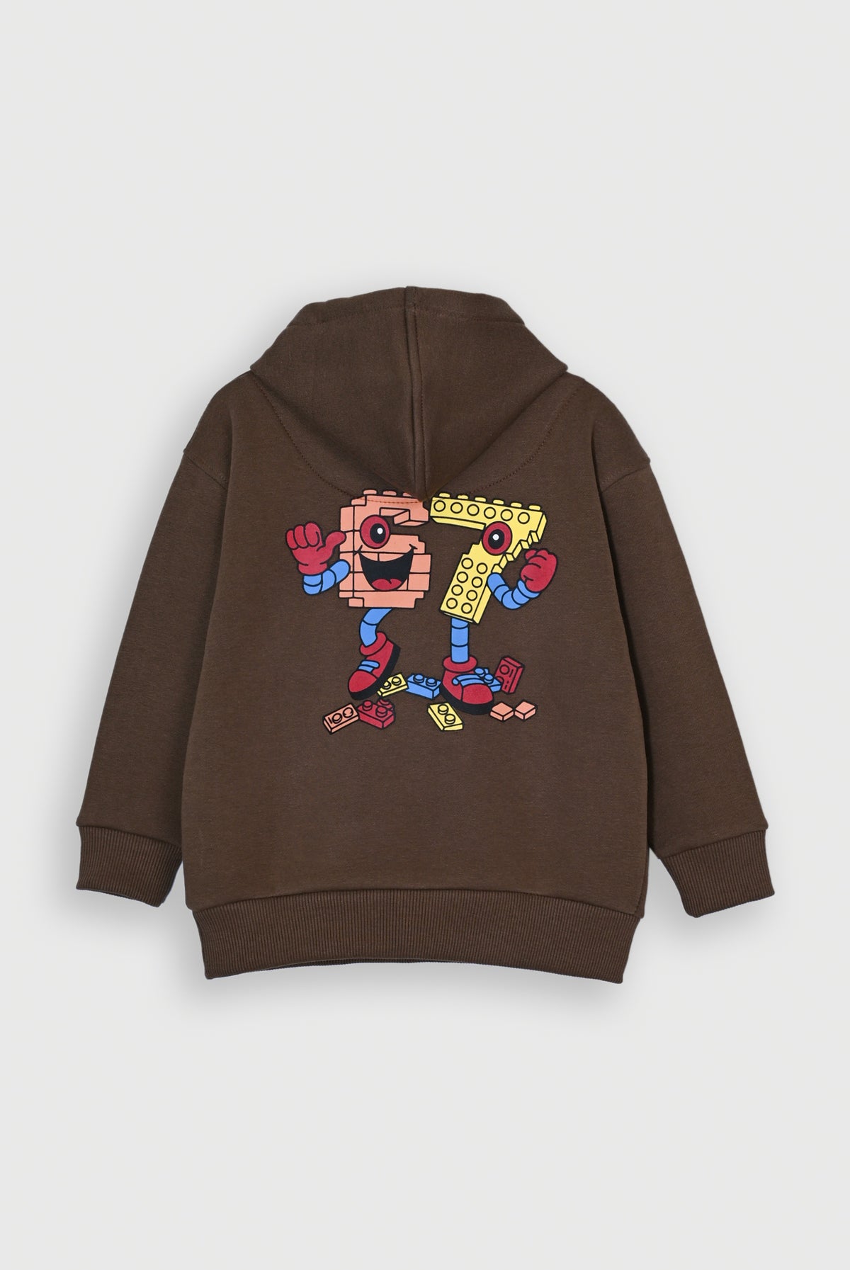 GIRL LEGO PRINTED BROWN HOODIE REALITY