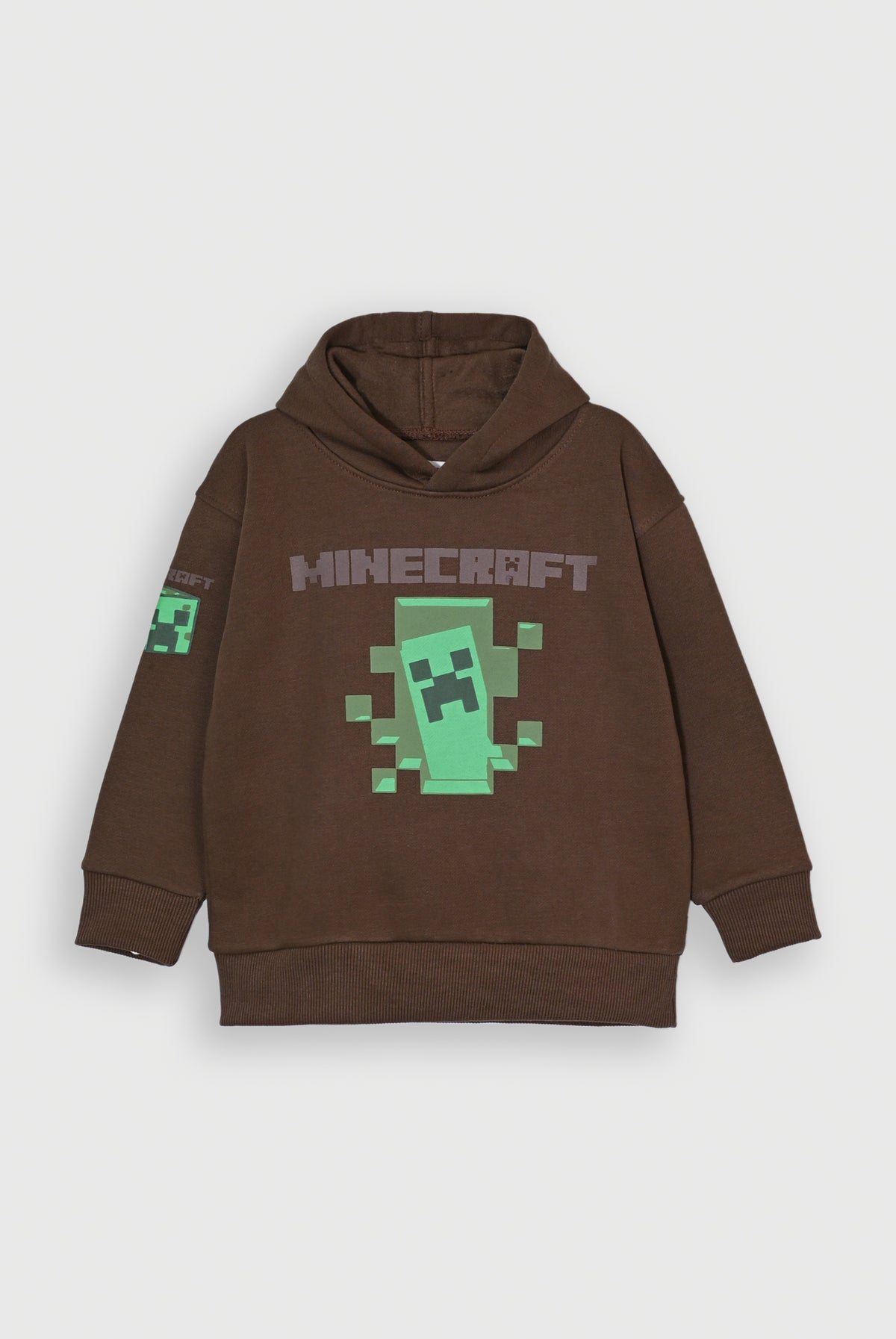BOY MINECRAFT GRAPHIC BROWN HOODIE Reality