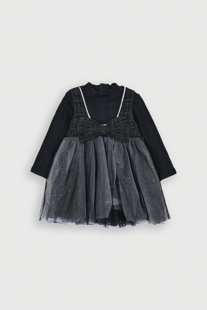GIRL FANCY BLACK FROCK