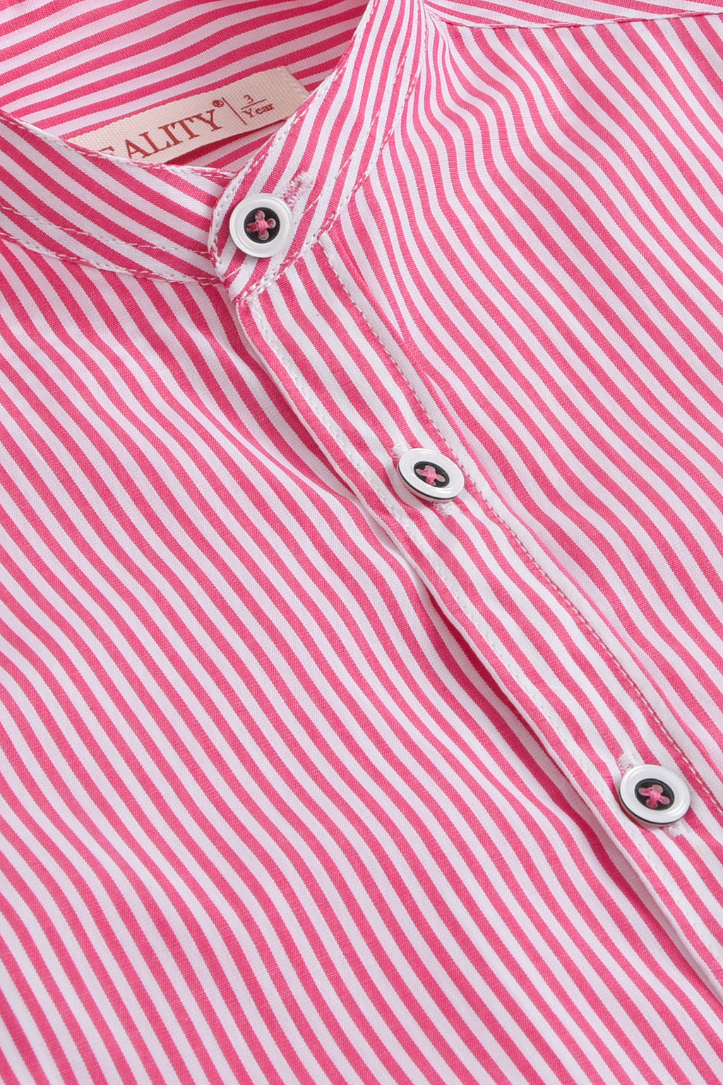 Striped Print Casual Shirt Pink Reality