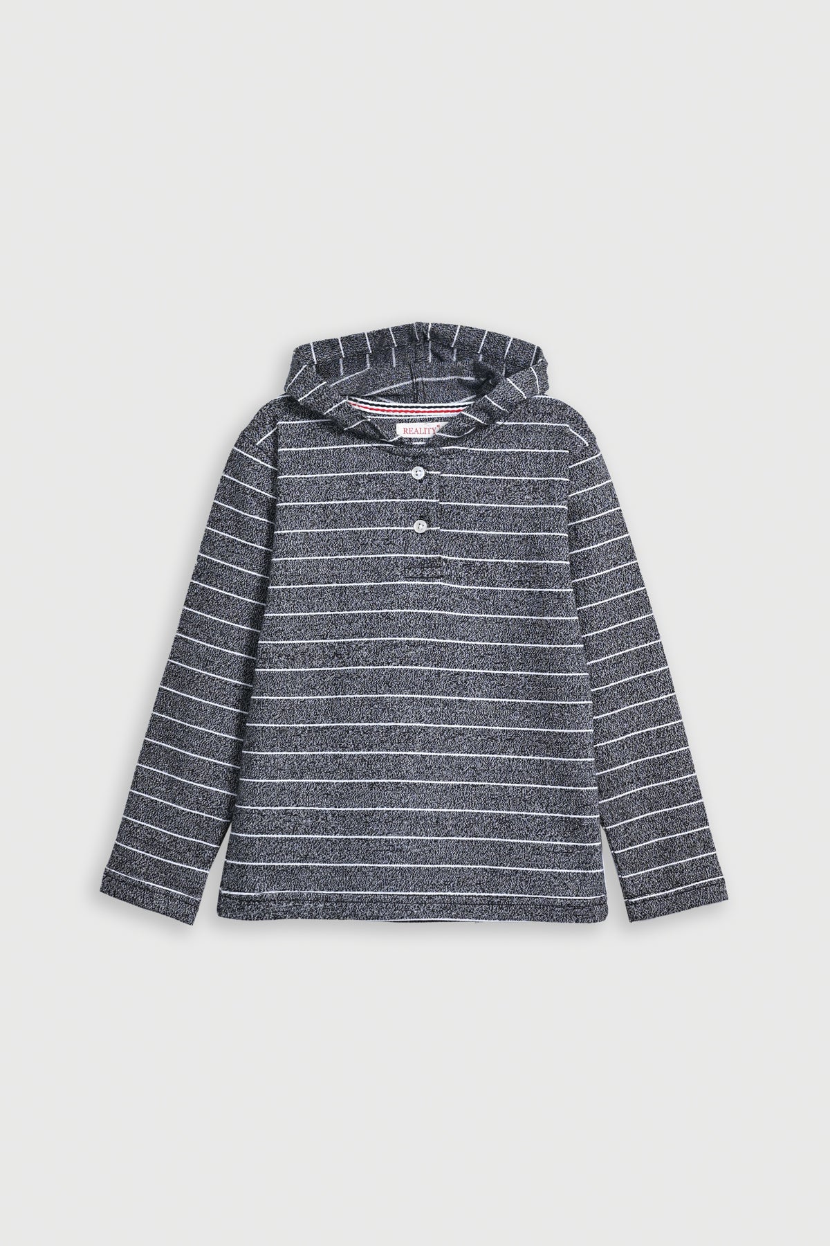 BOY YARN DYED BLACK HOODIE Reality