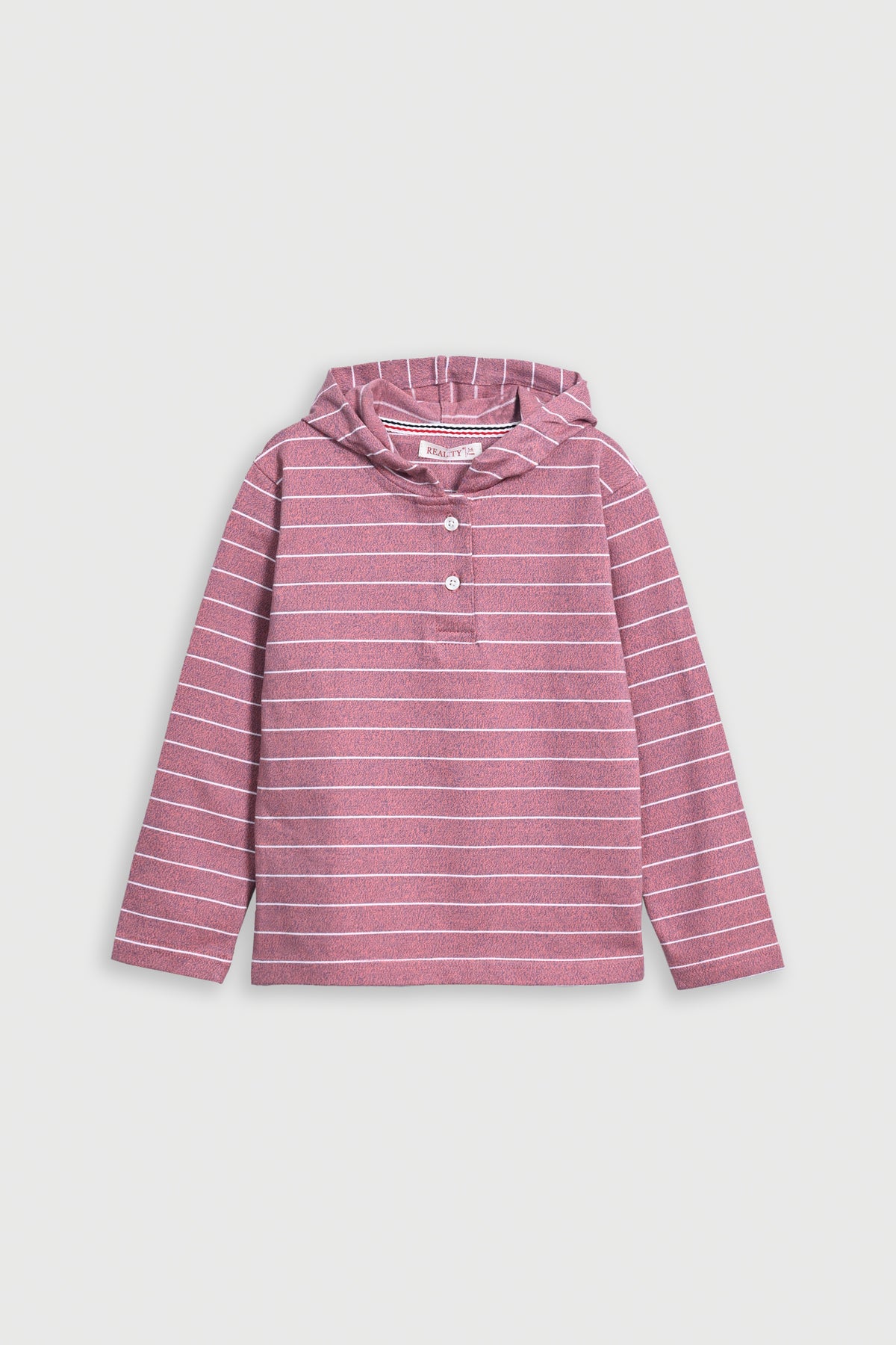 BOY YARN DYED TEA PINK HOODIE Reality