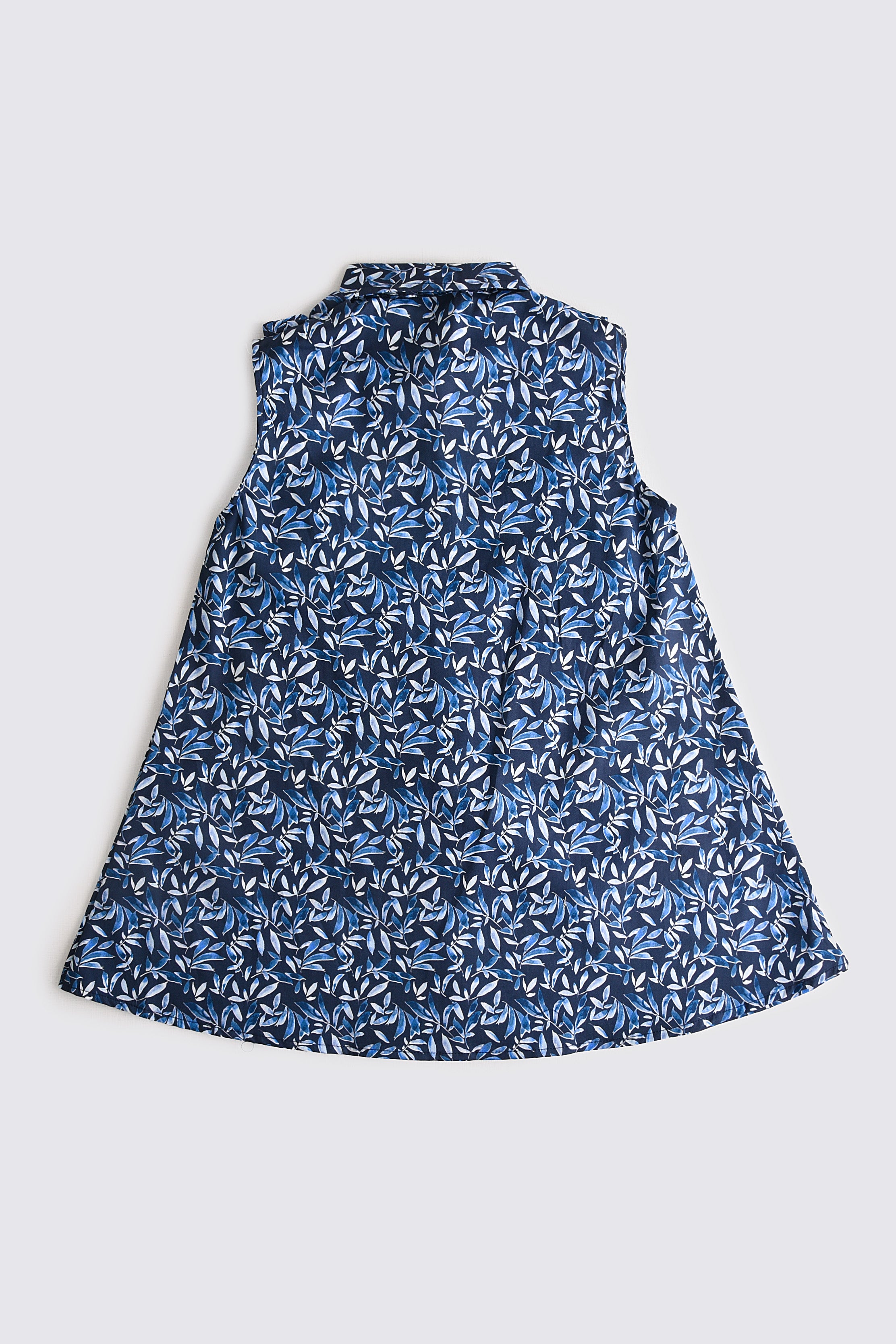 Navy Sleeveless Printed Top Reality