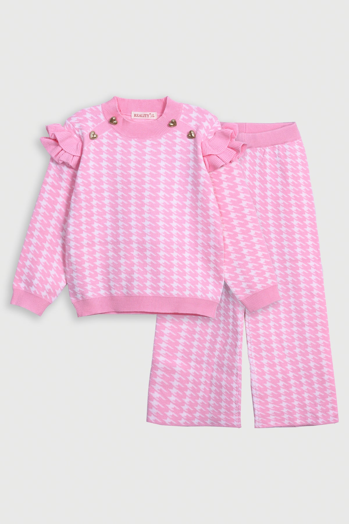 GIRLS GOLD FRILL PINK CO-ORD Reality