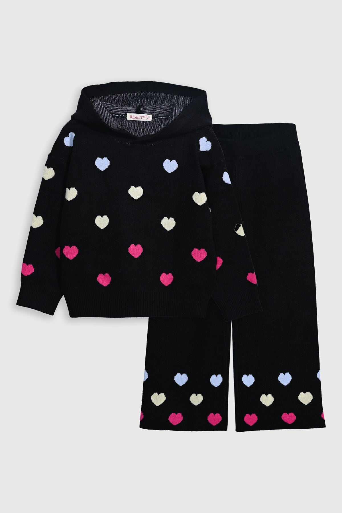 GIRLS MULTI HEART BLACK CO-ORD Reality