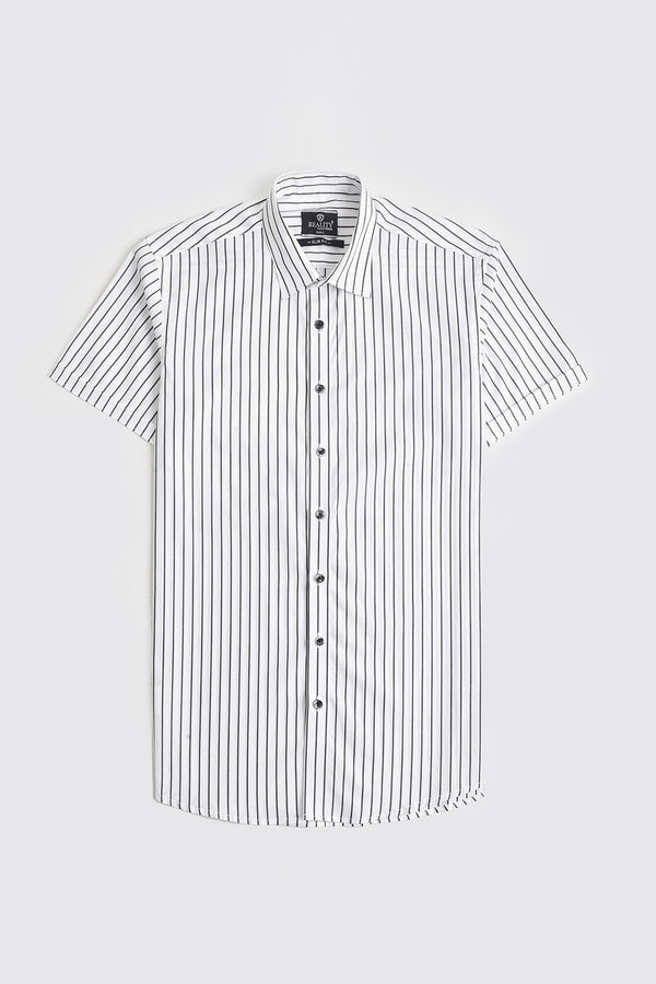 White Striped Casual Shirt