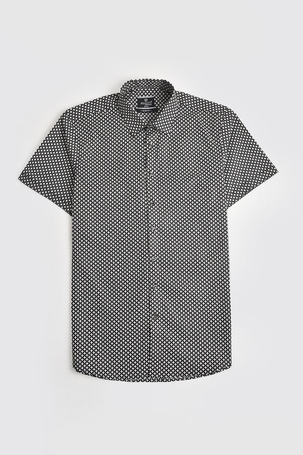 Geometric Graphite Printed Shirt