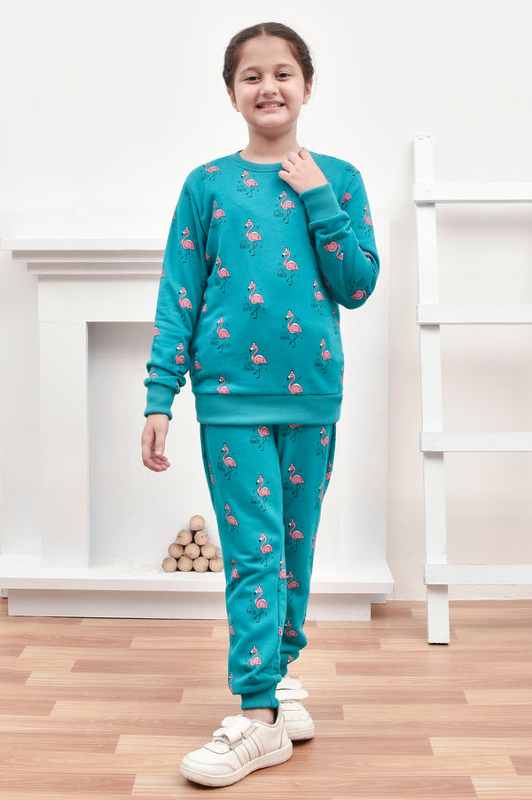 Flamingo Print Track Suit