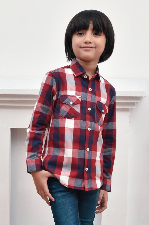 Red Classic Check Boy’s Shirt