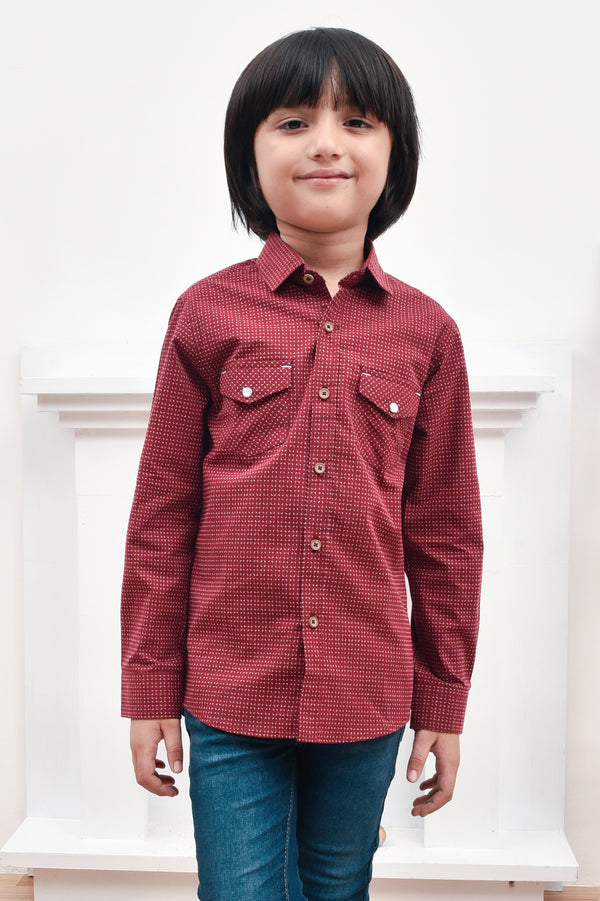 Maroon Classic Cotton Shirt