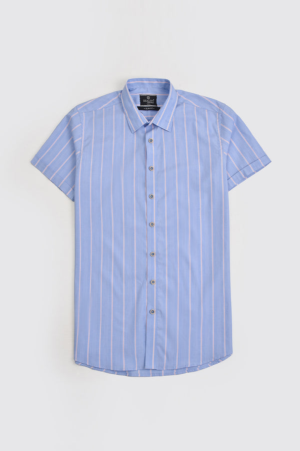Blue Striped Casual Shirt