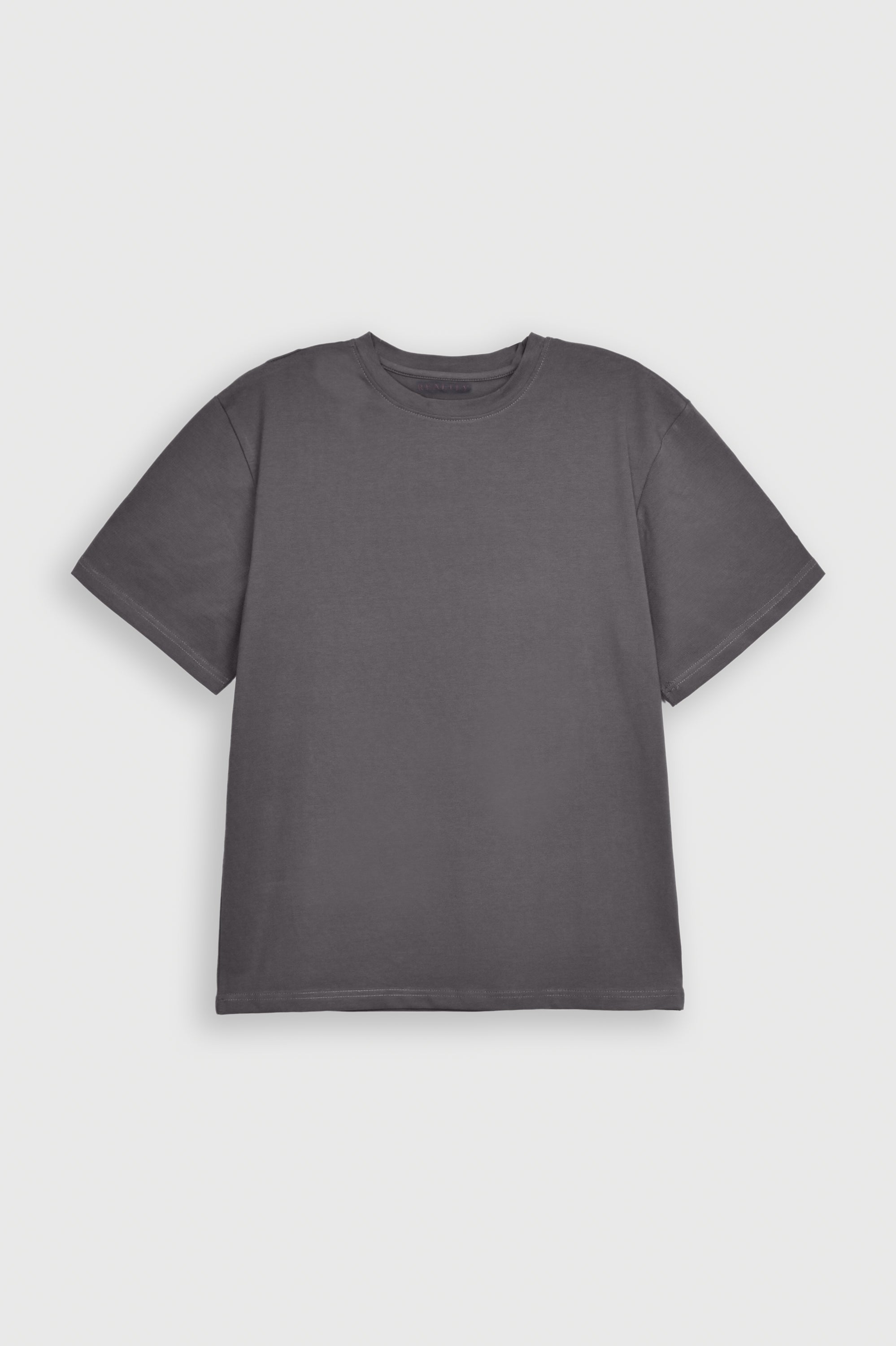 GRAY INTERLOCK DOWN SHOULDER TEE Reality