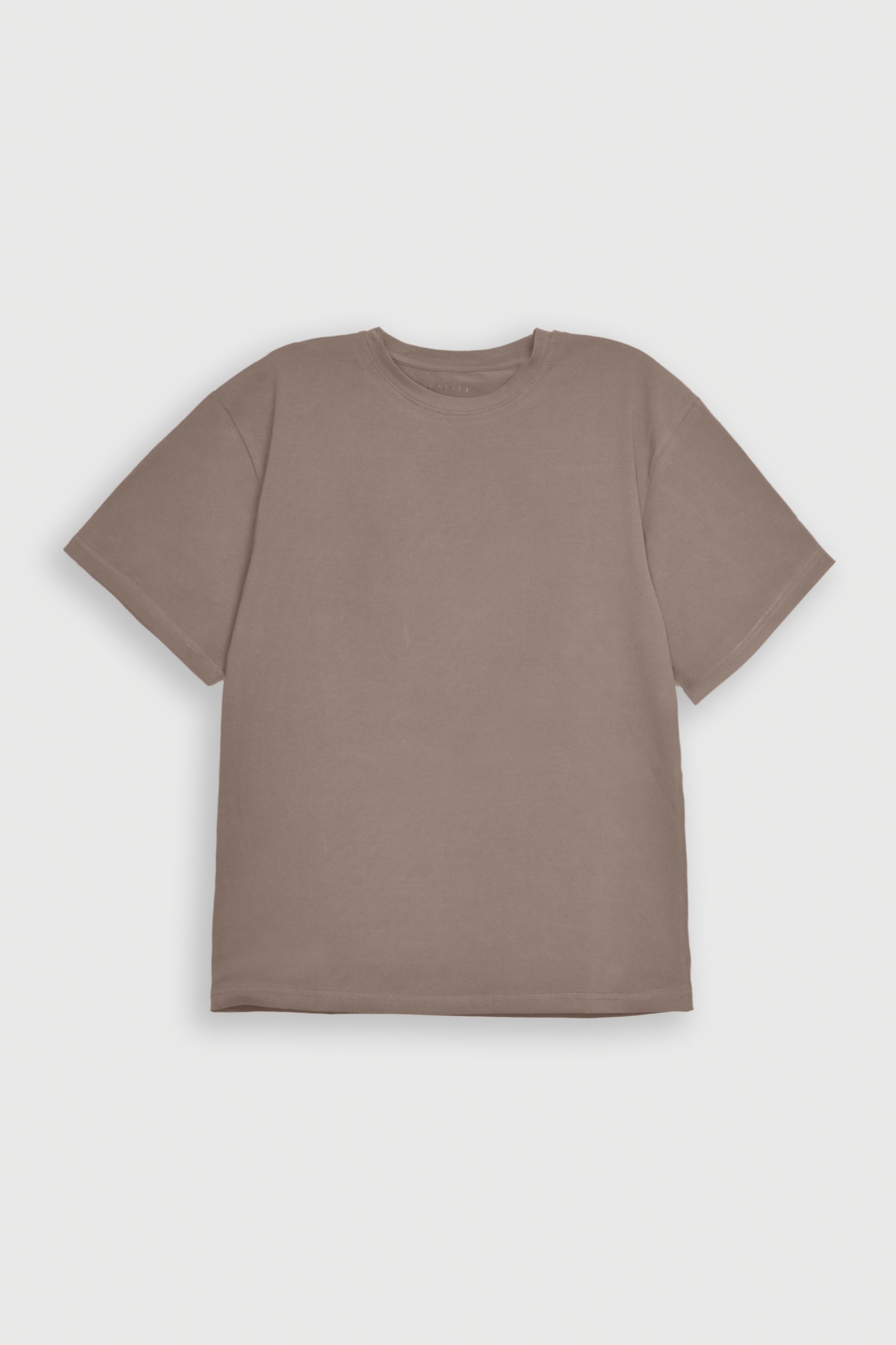 LIGHT BROWN INTERLOCK DOWN SHOULDER TEE Reality