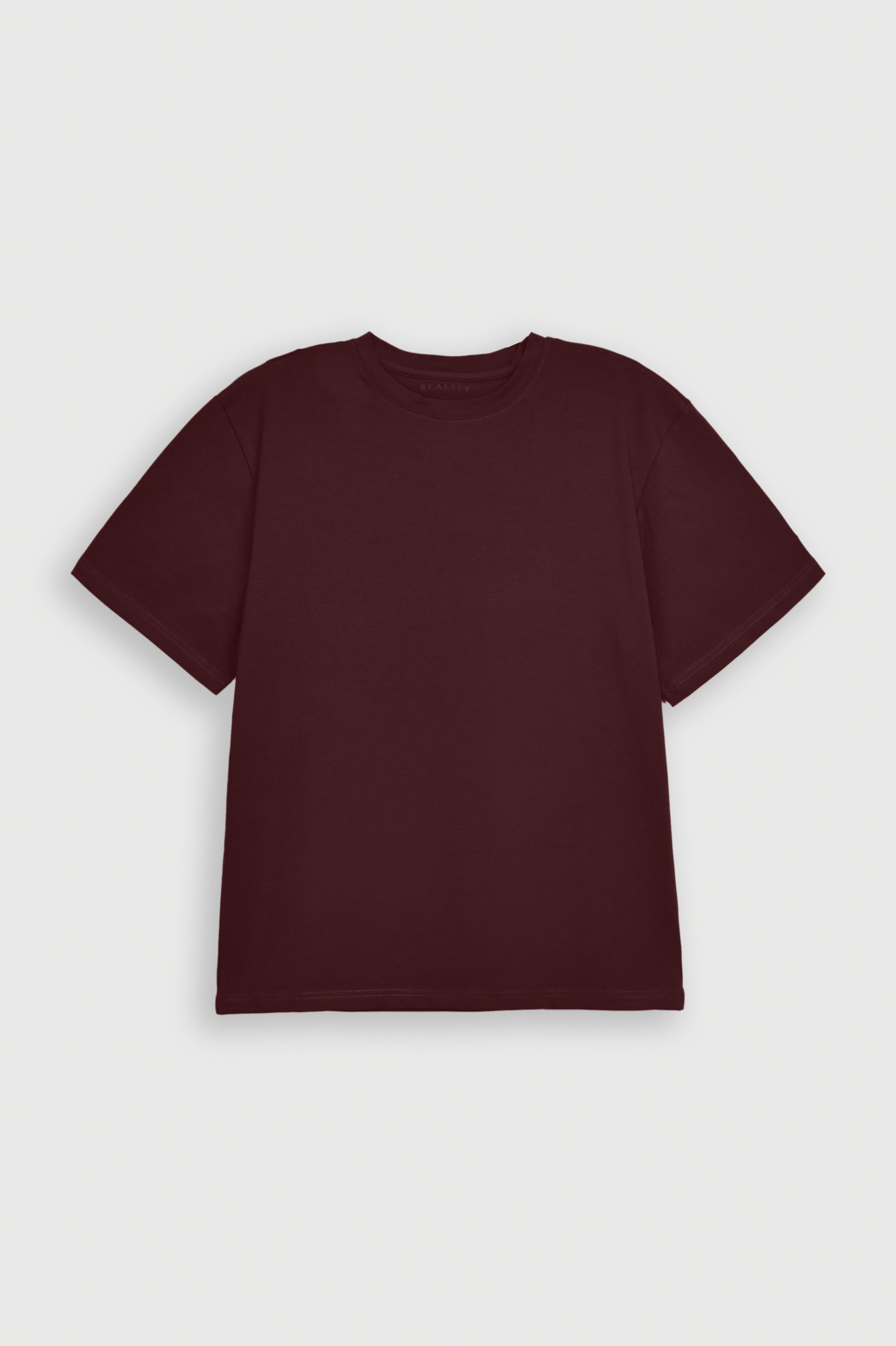 MEHROON INTERLOCK DOWN SHOULDER TEE Reality