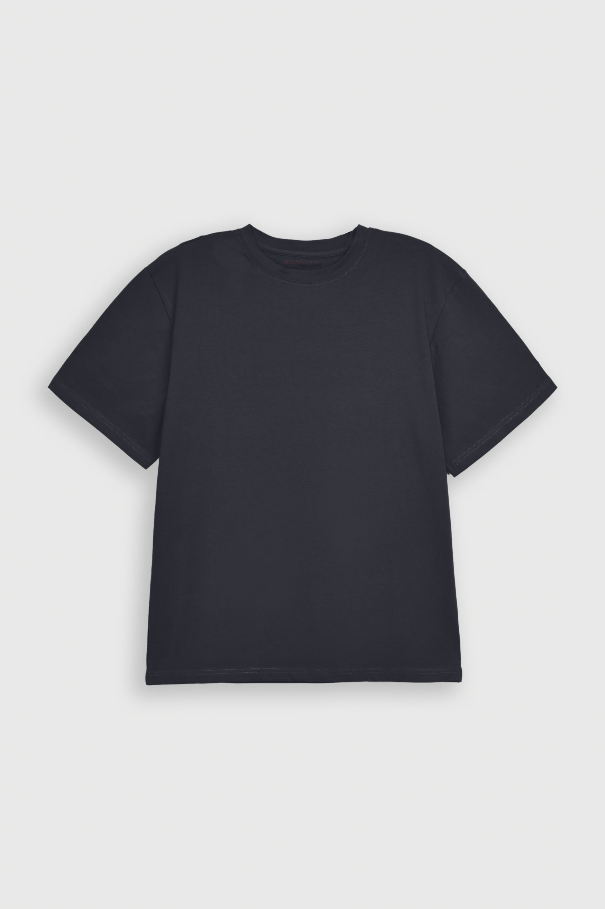 DARK GRAY INTERLOCK DOWN SHOULDER TEE Reality