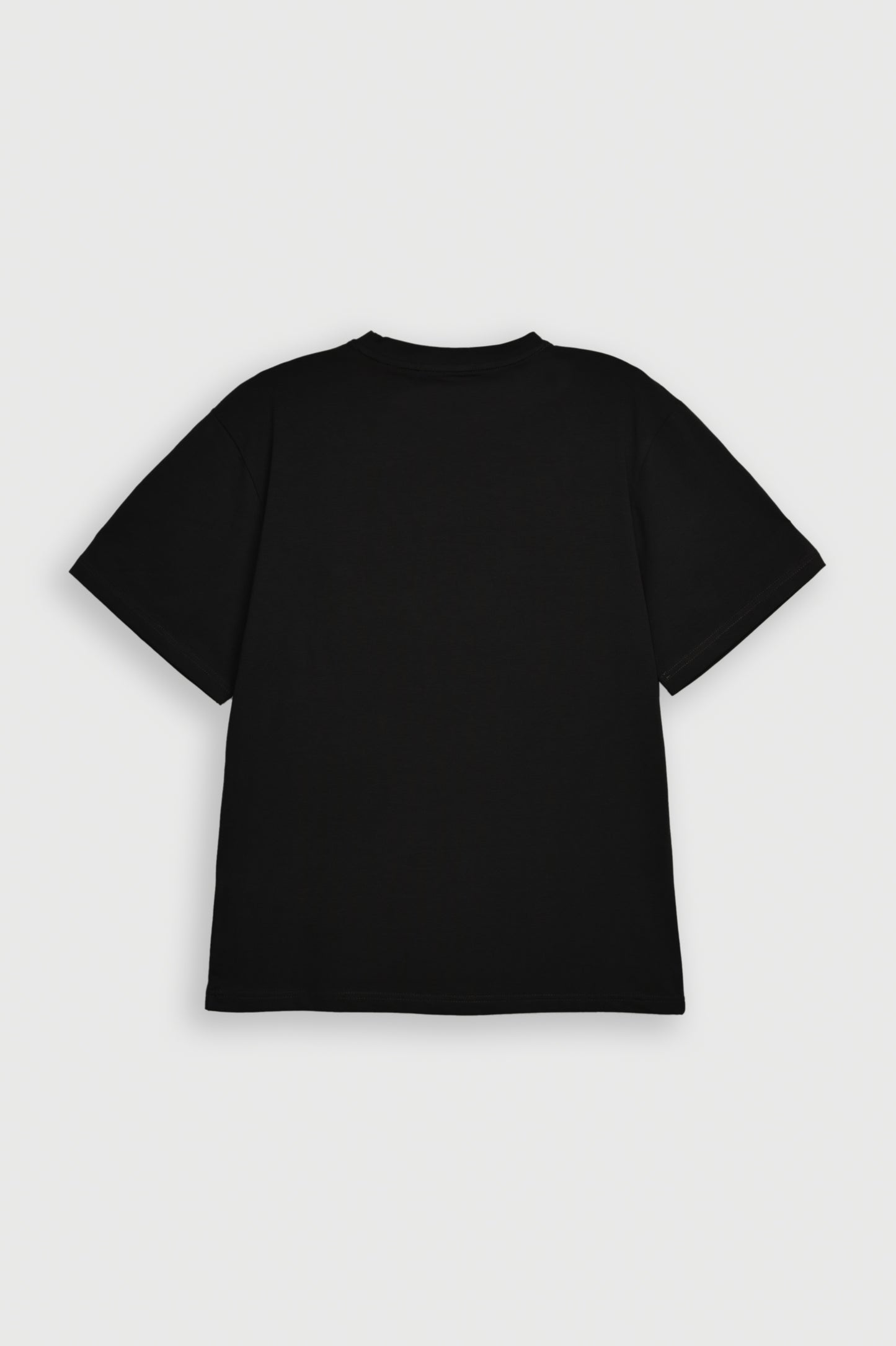 BLACK INTERLOCK DOWN SHOULDER TEE Reality