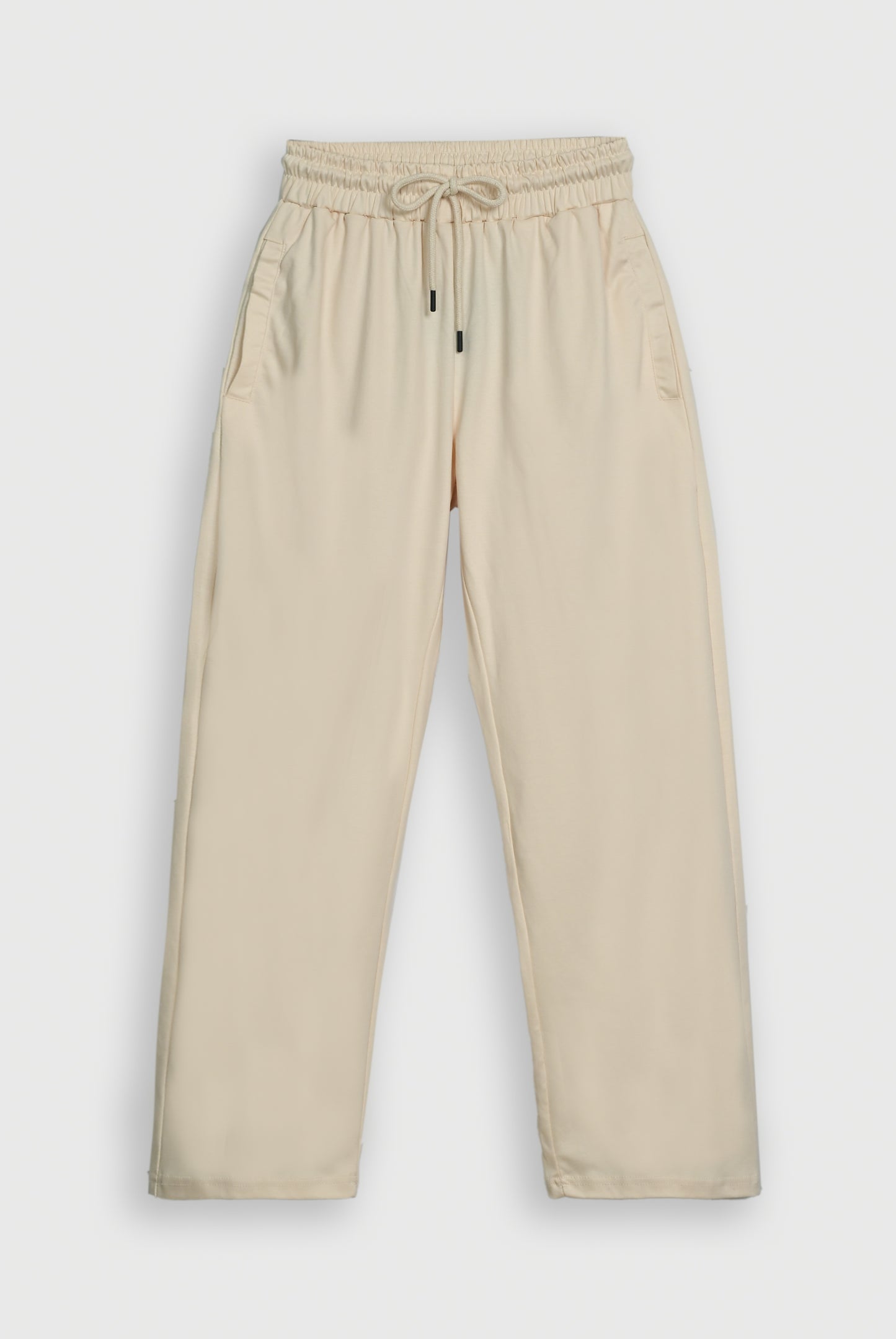 CREAM INTERLOCK KNITTED TROUSER