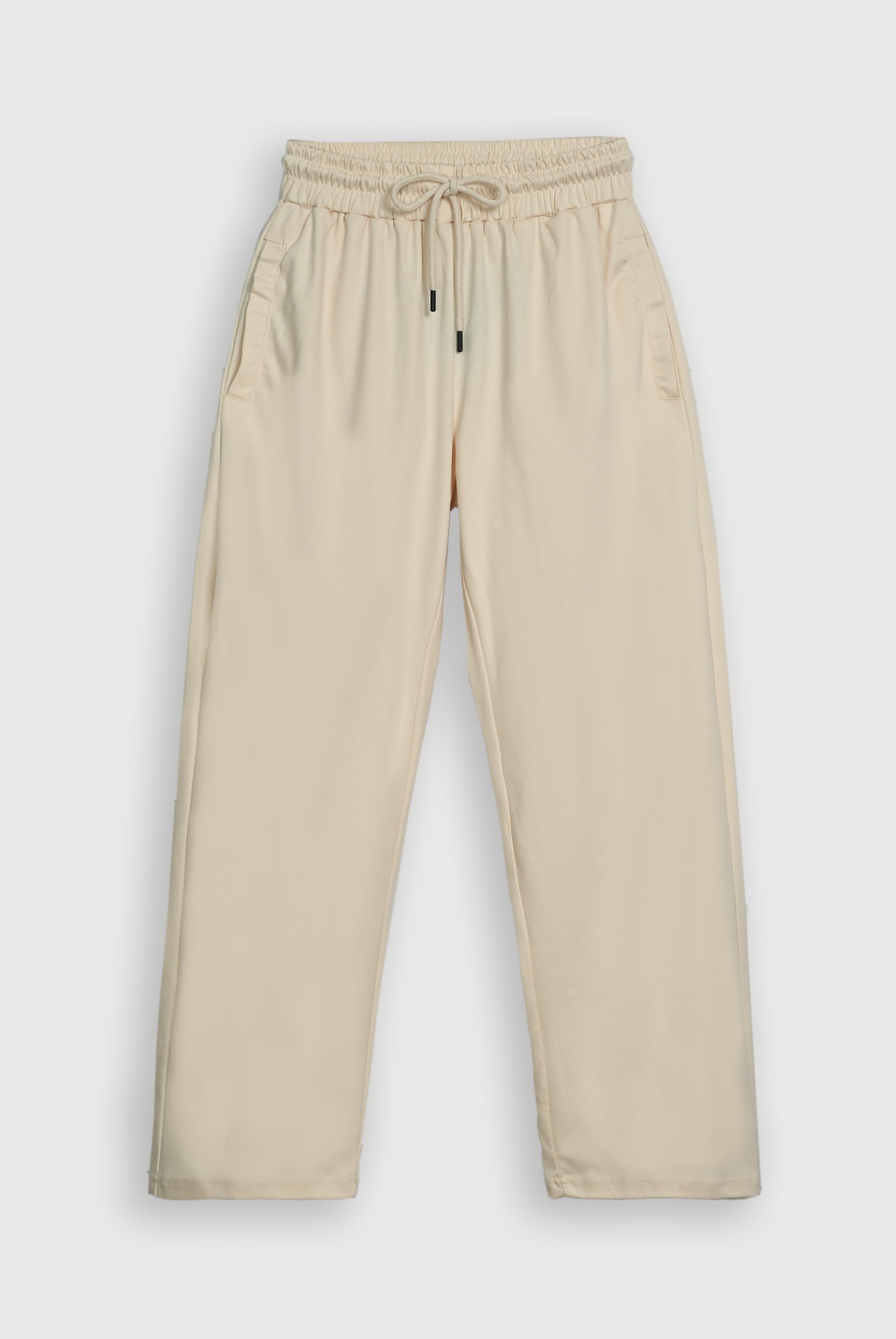 CREAM INTERLOCK KNITTED TROUSER Reality