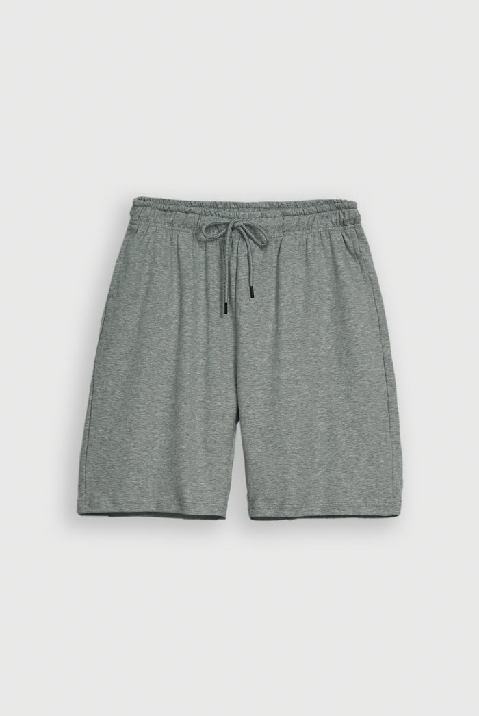 SOLID COTTON GRAY SHORTS Reality