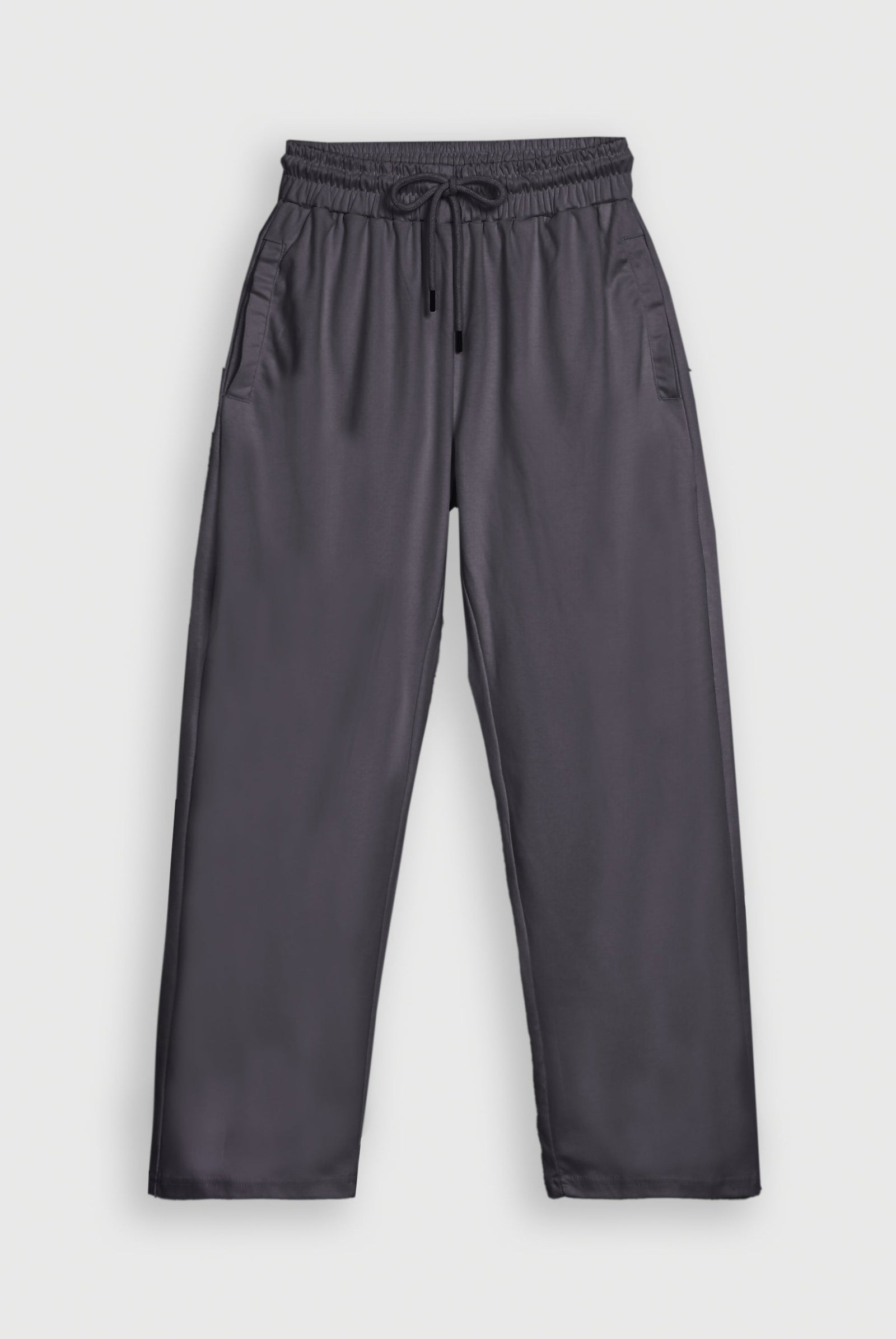 GRAY INTERLOCK KNITTED TROUSER Reality