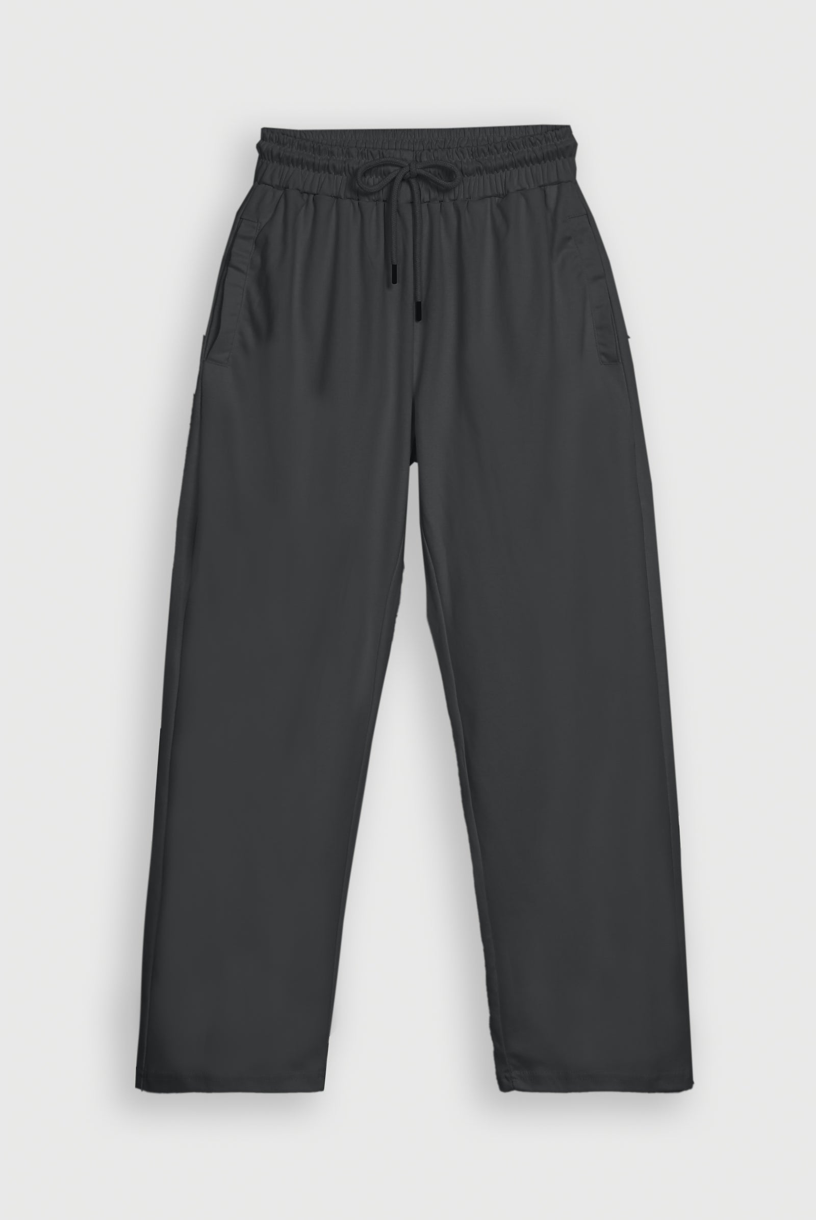DARK GRAY INTERLOCK KNITTED TROUSER Reality