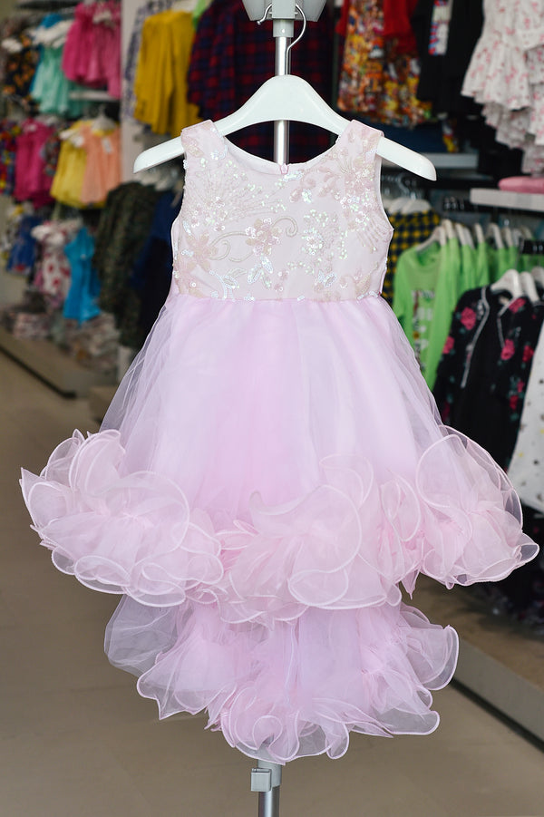 Sparkling Baby Pink Princess Frock Reality