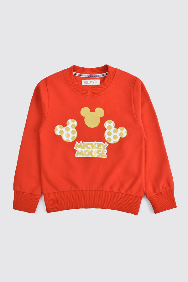 Mickey's Red Cotton Sweatshirt