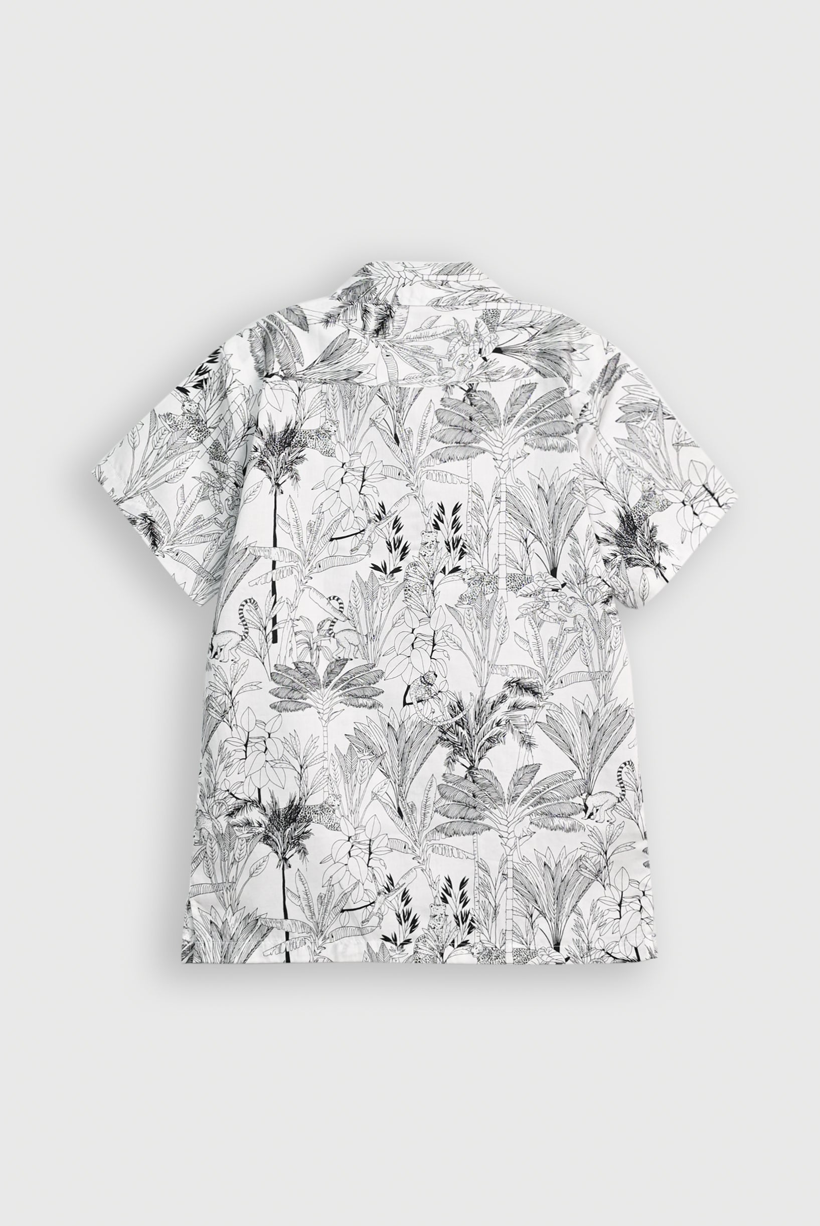 COAT COLLAR WHITE PRINT CASUAL SHIRT Reality
