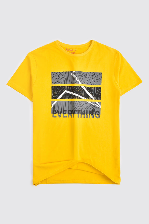 Abstract Yellow Graphic T-Shirt