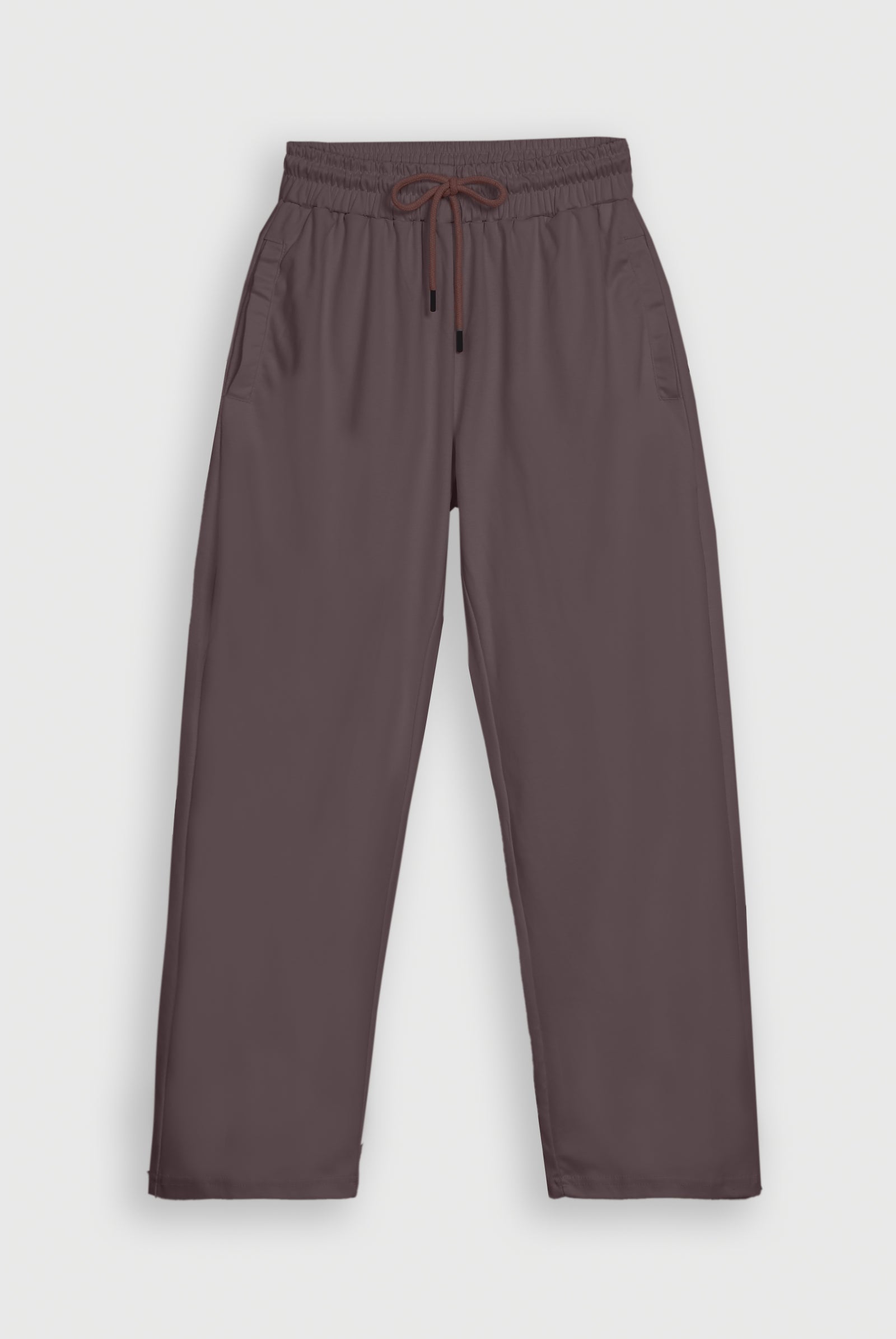 LIGHT BROWN INTERLOCK KNITTED TROUSER Reality