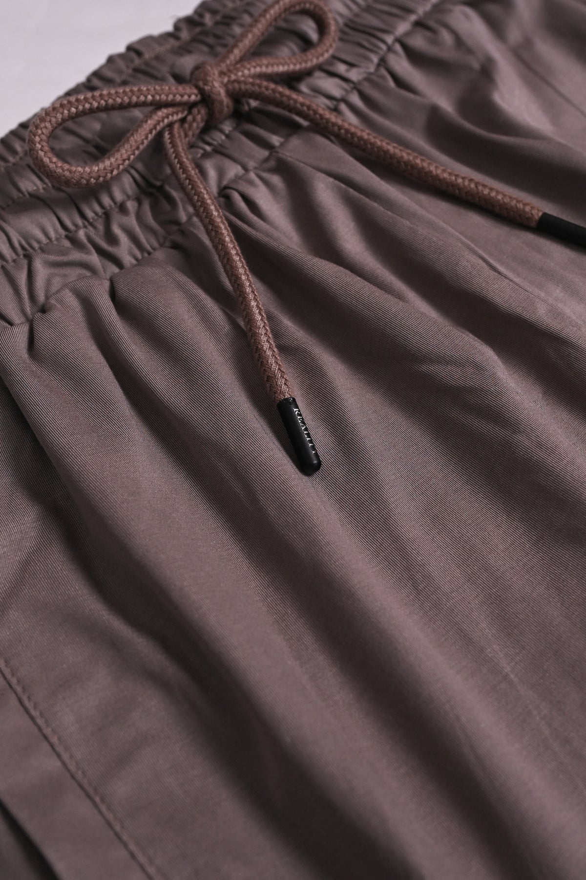 LIGHT BROWN INTERLOCK KNITTED TROUSER Reality