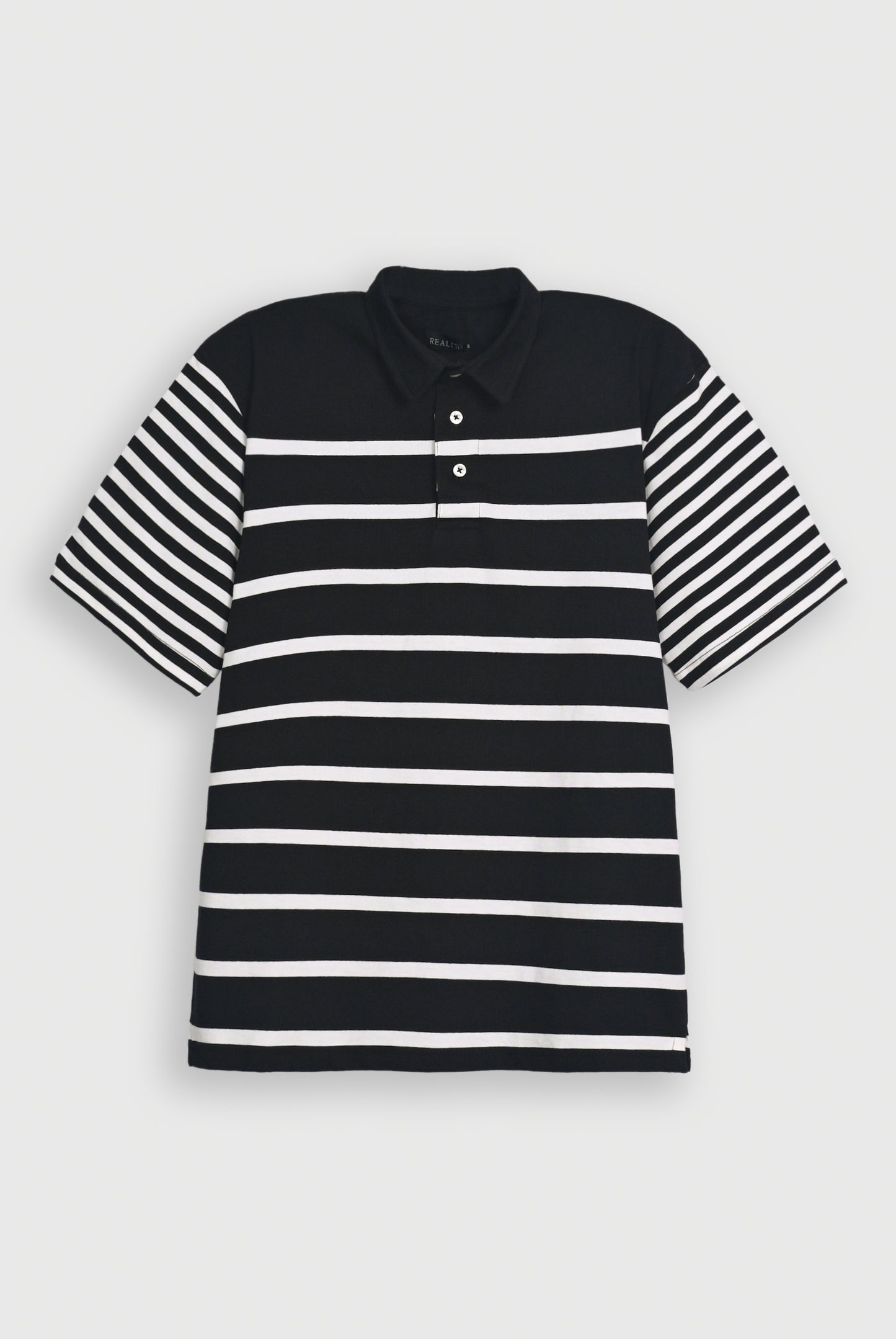 YARN DYED STRIPED BLACK POLO Reality
