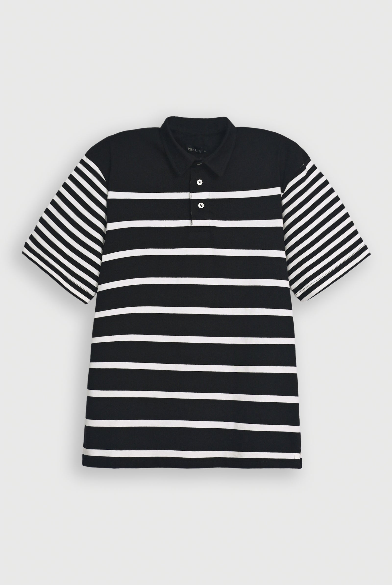 YARN DYED STRIPED BLACK POLO Reality