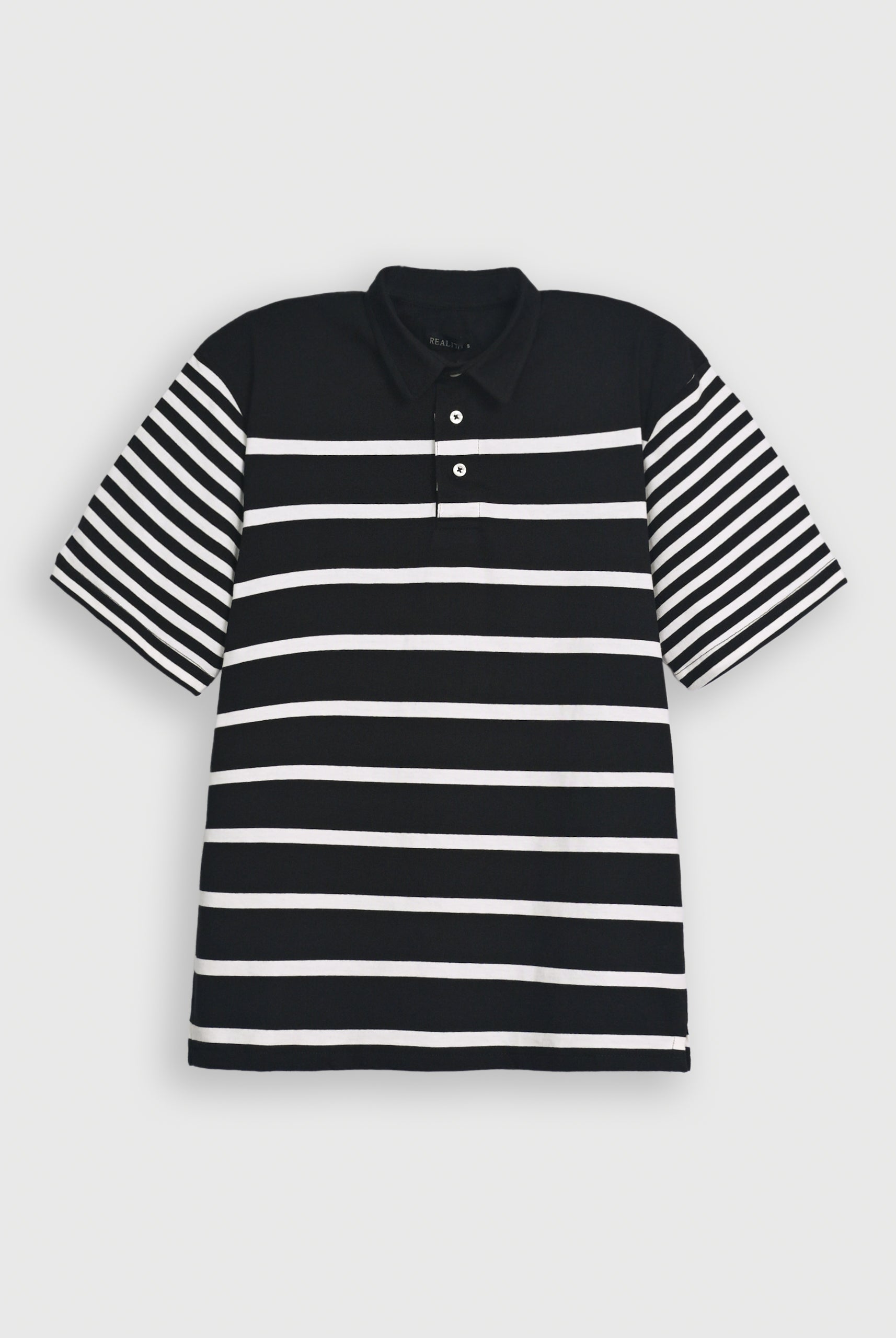 YARN DYED STRIPED BLACK POLO Reality