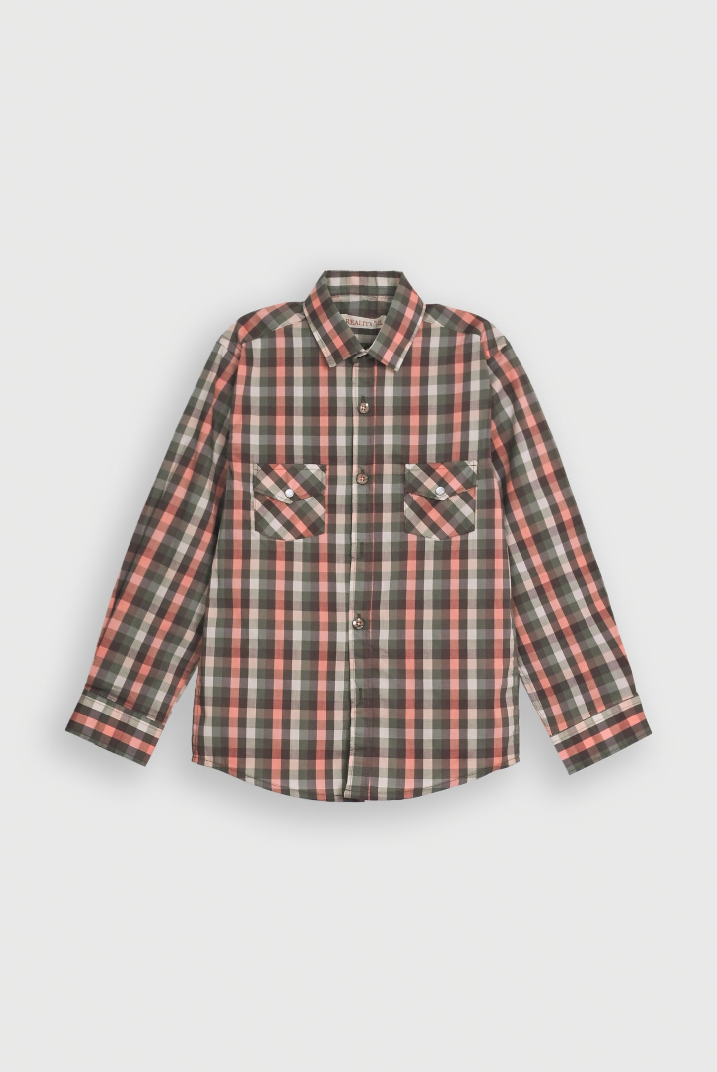 CHECKERD OLIVE SHIRT Reality