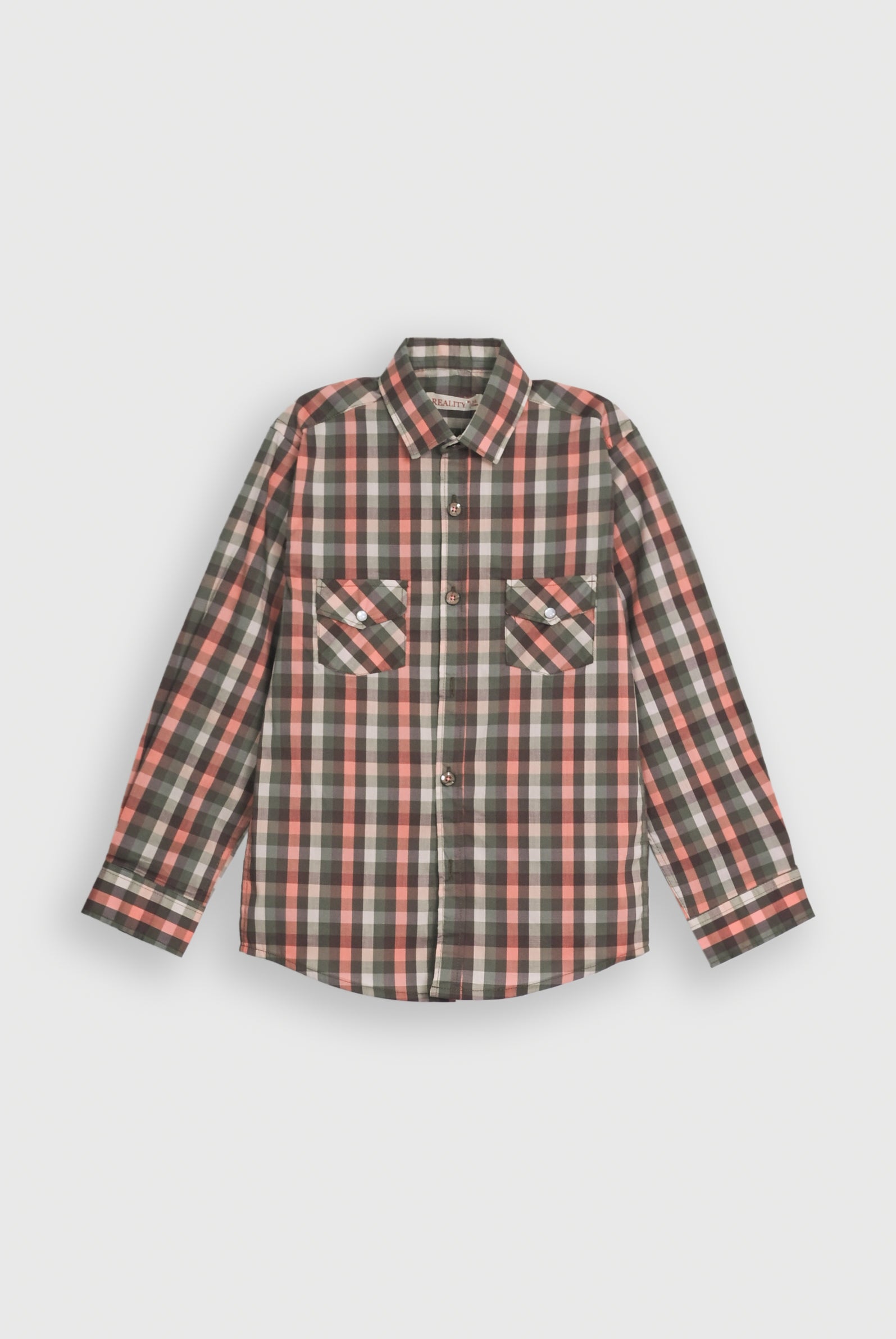 CHECKERD OLIVE SHIRT Reality