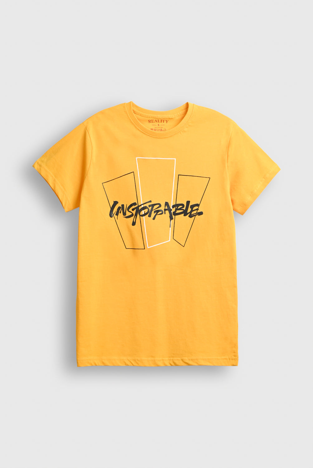 Yellow Slogan T-Shirt Reality