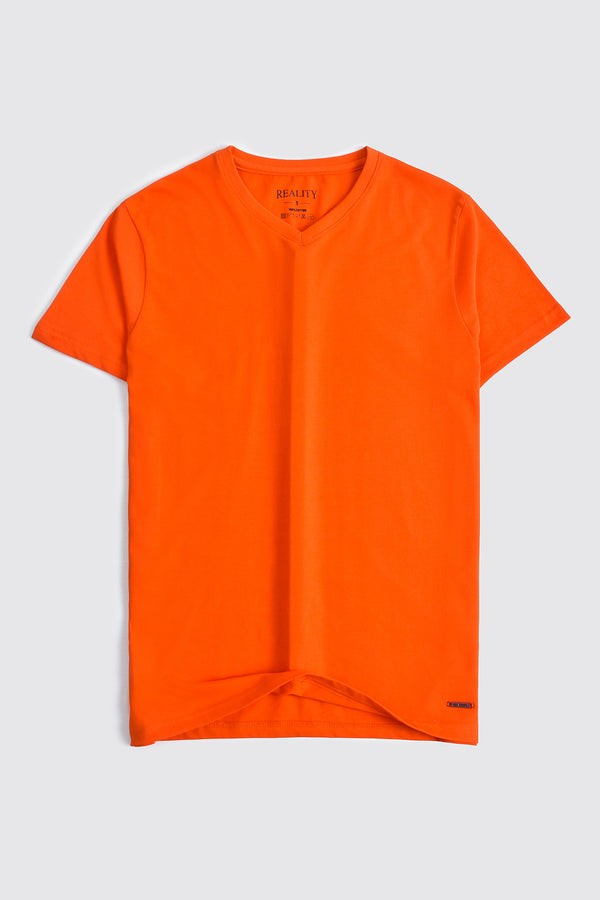 Orange V-Neck T-shirt
