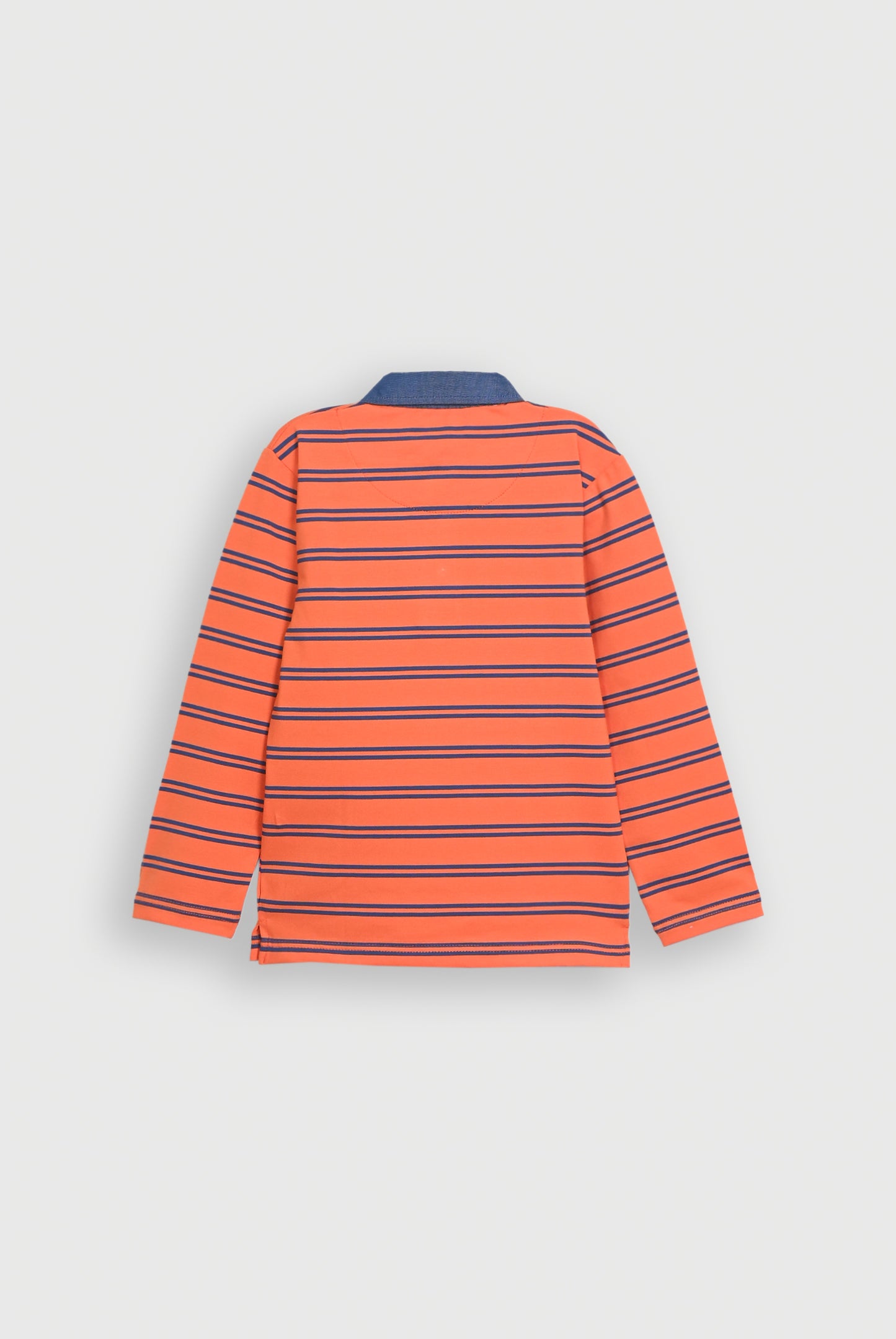 DENIM COLLAR ORANGE POLO Reality