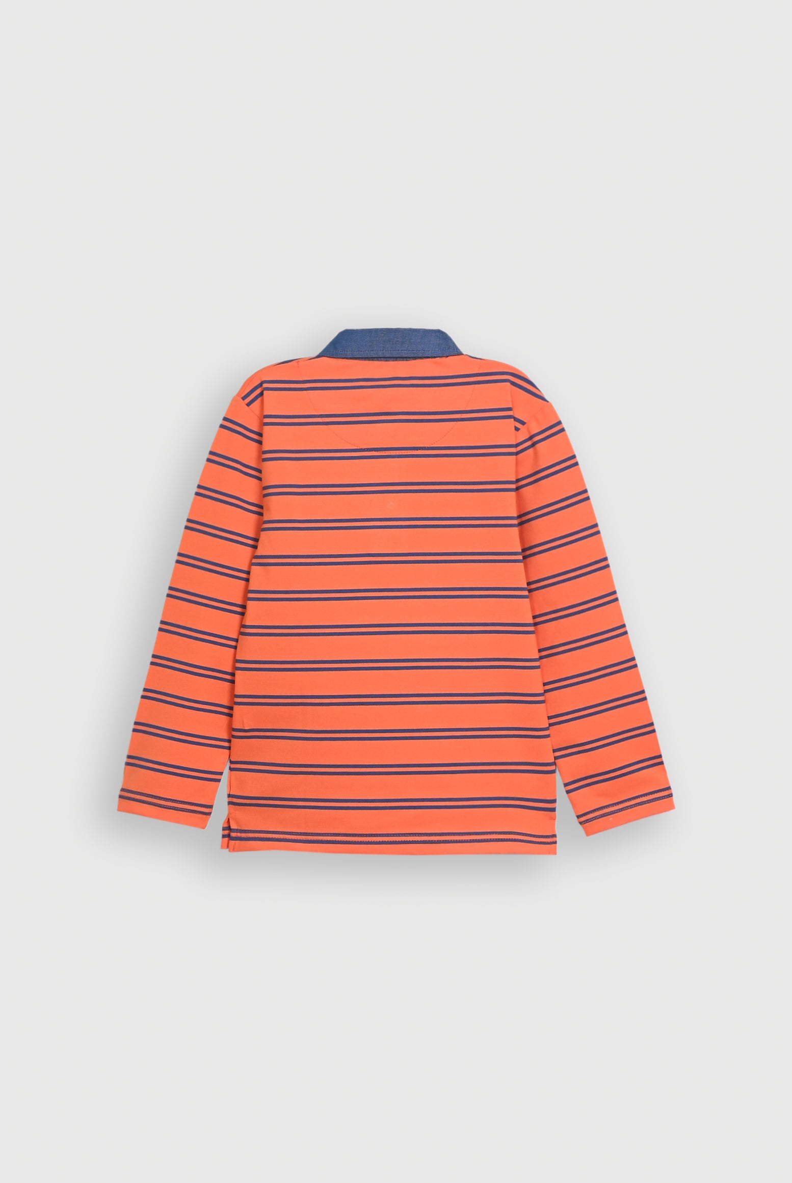 DENIM COLLAR ORANGE POLO Reality
