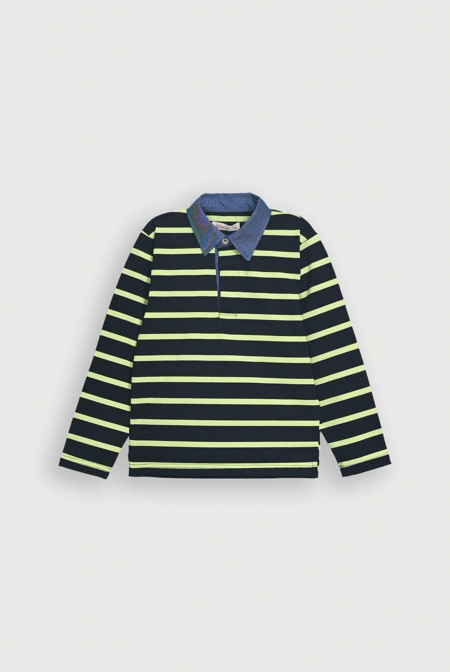 DENIM COLLAR BLACK POLO Reality