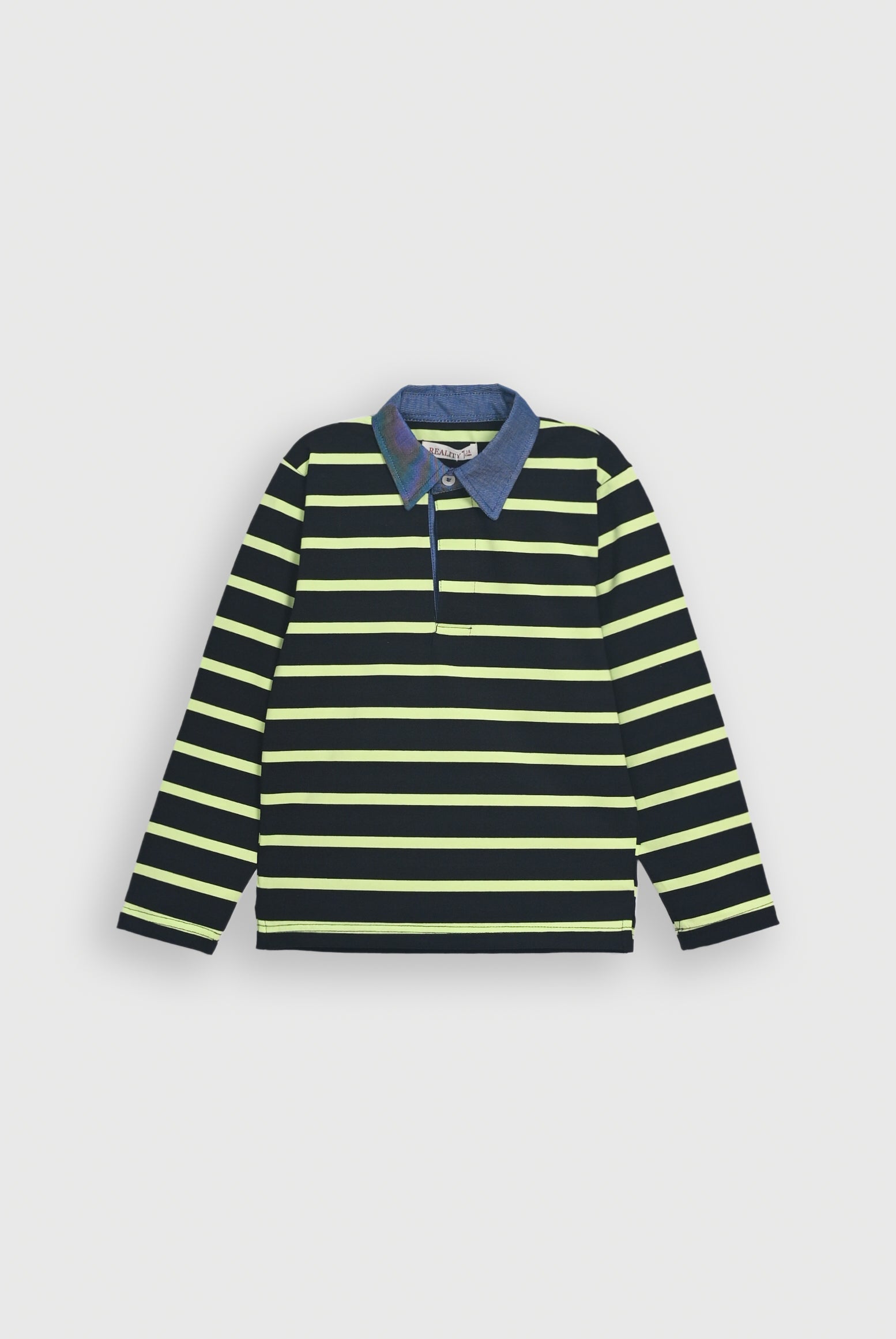 DENIM COLLAR BLACK POLO Reality