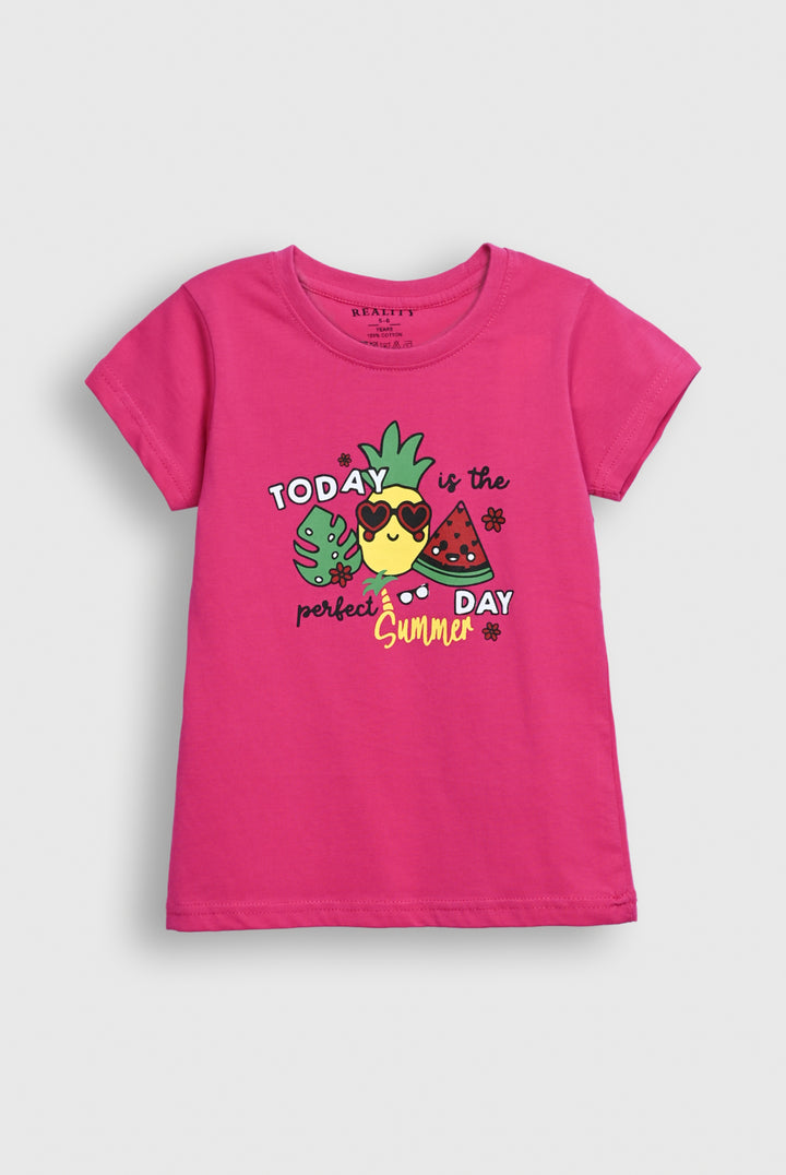 "Today is the Perfect Summer Day" Fruit Graphic T-Shirt Reality
