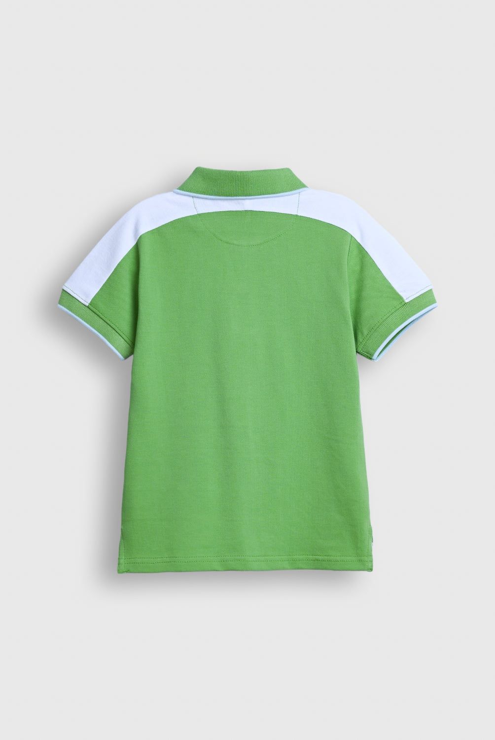 Boy Parrot Green Polo Shirt with White Shoulder Panels Reality