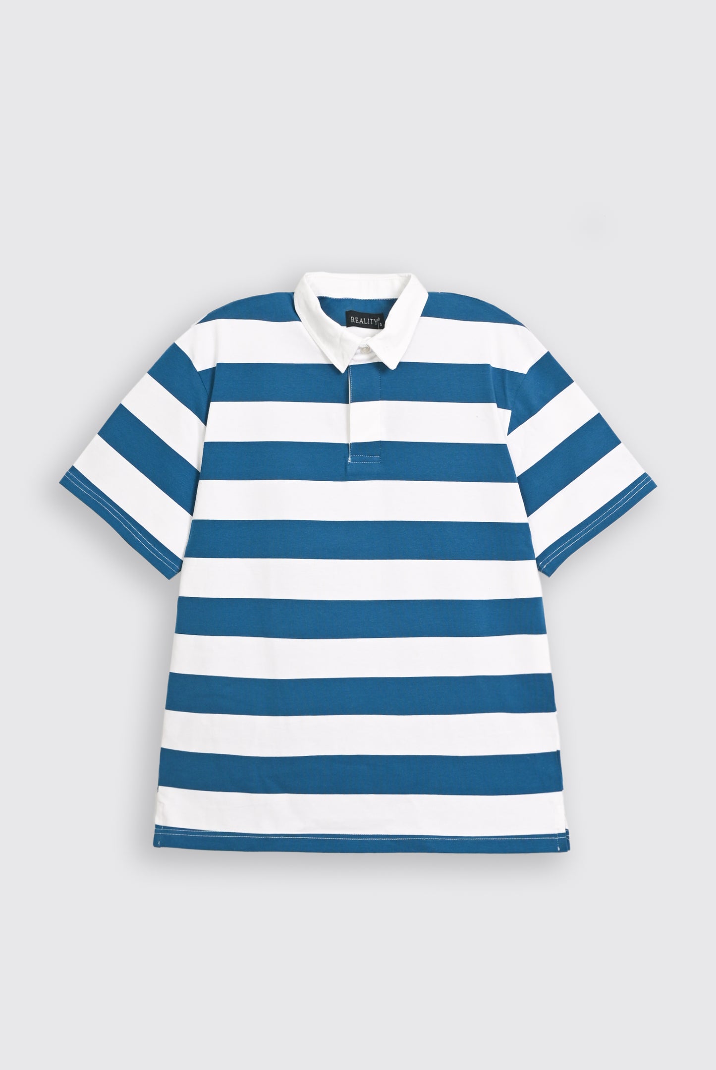 TWILL COLLAR YARN DYED blue POLO