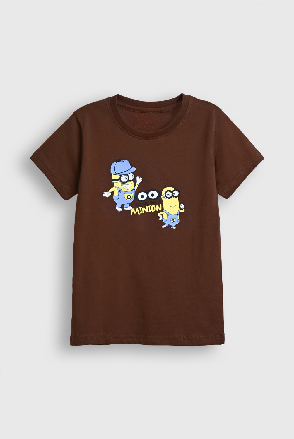 Boys' Brown Minions Graphic T-Shirt – Fun Cartoon Print in Soft Cotton Reality