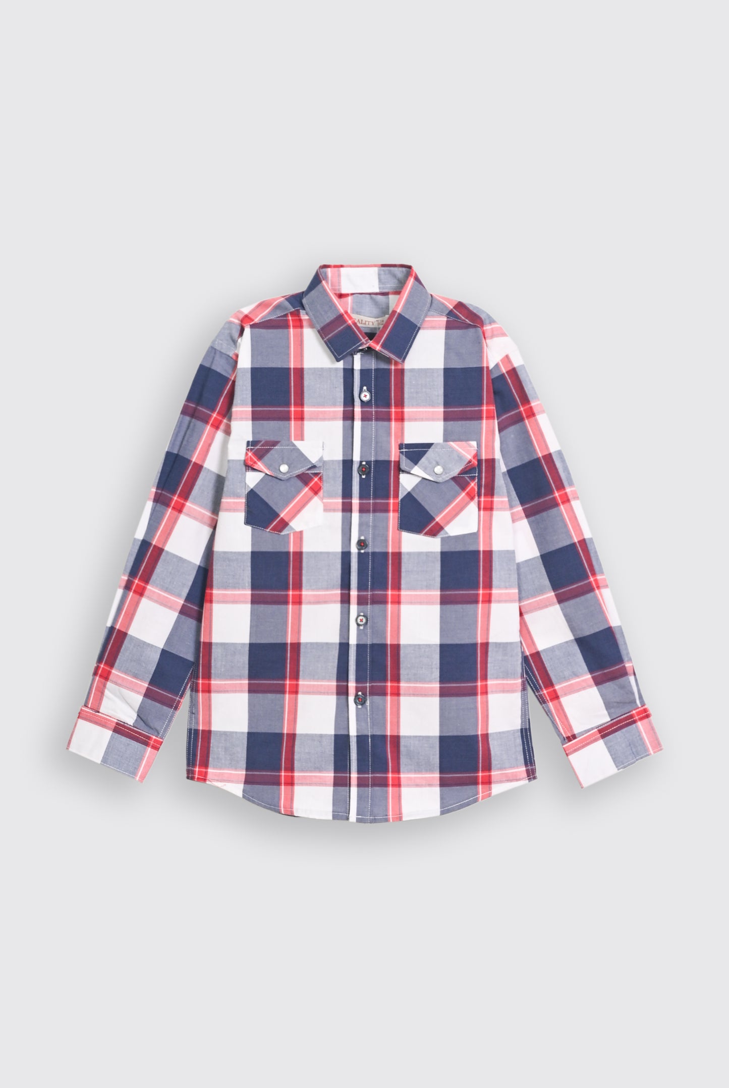 CHECKERD NAVY SHIRT