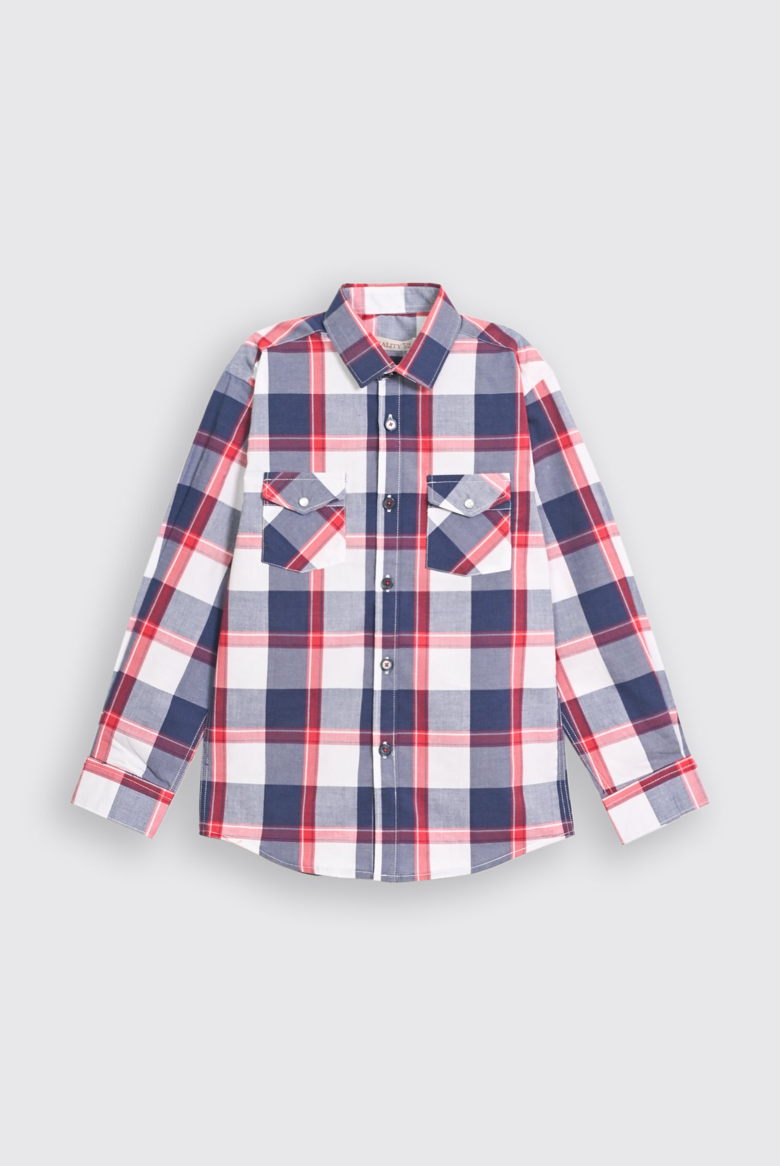 CHECKERD NAVY SHIRT