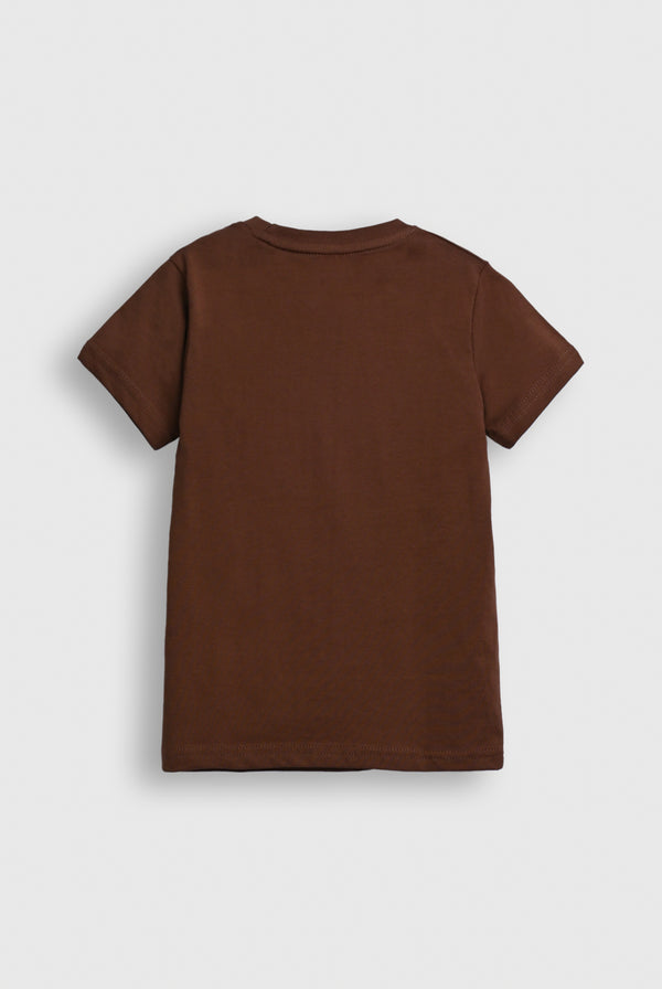 Boys Brown Snoopy Graphic T-Shirt – Soft Cotton Reality