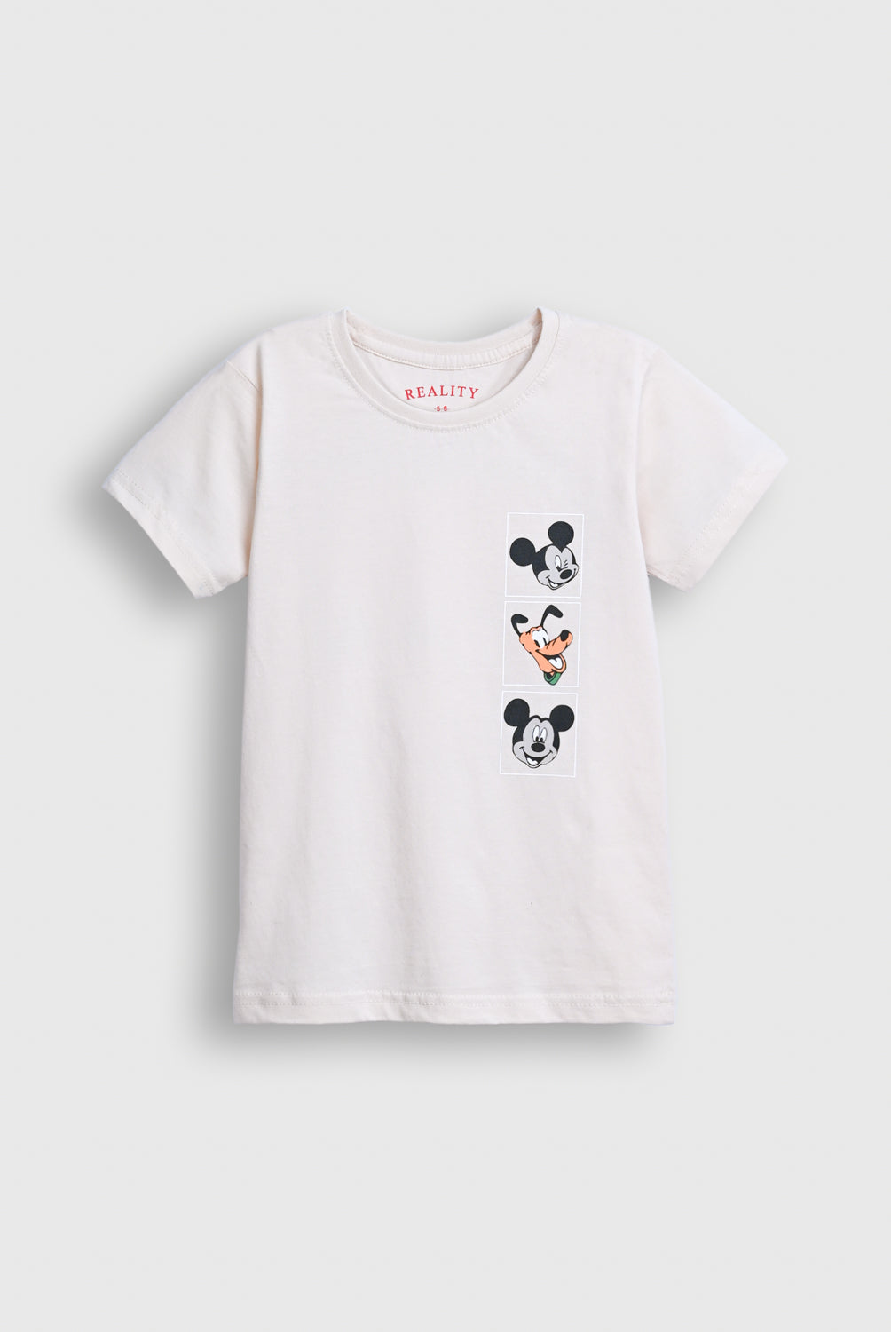 Boys' White Disney Graphic T-Shirt – Mickey & Friends Print in Soft Cotton Reality